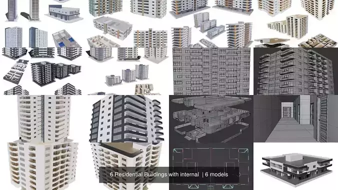 6 Residential Buildings with internal 