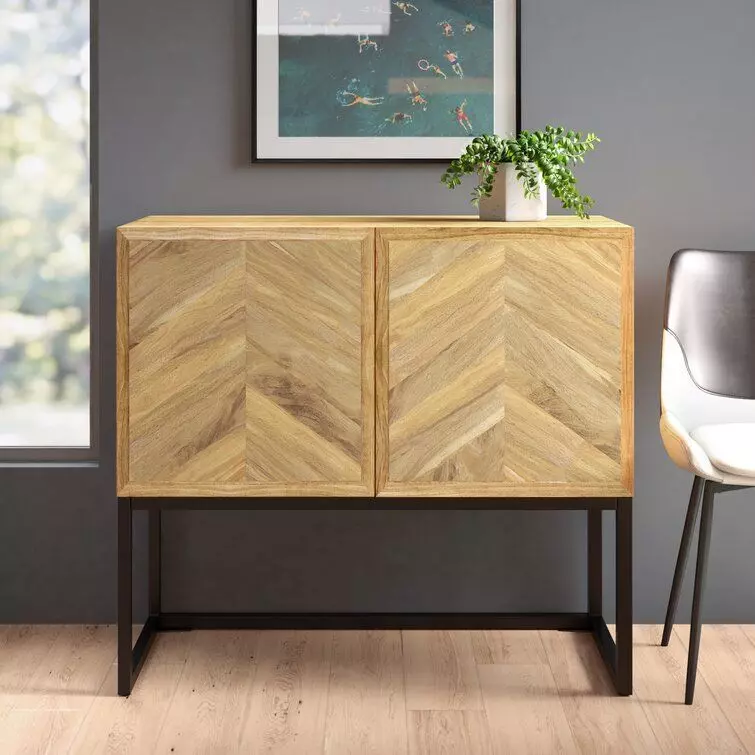 Ailean Wide Drawer Mango Wood Buffet Table 3D model_0