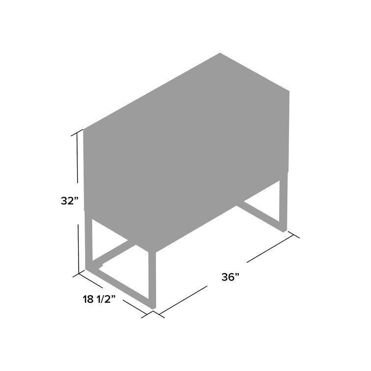 Ailean Wide Drawer Mango Wood Buffet Table 3D model_3