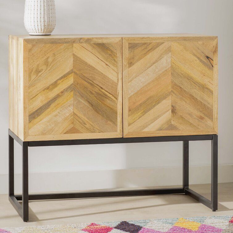 Ailean Wide Drawer Mango Wood Buffet Table 3D model_4