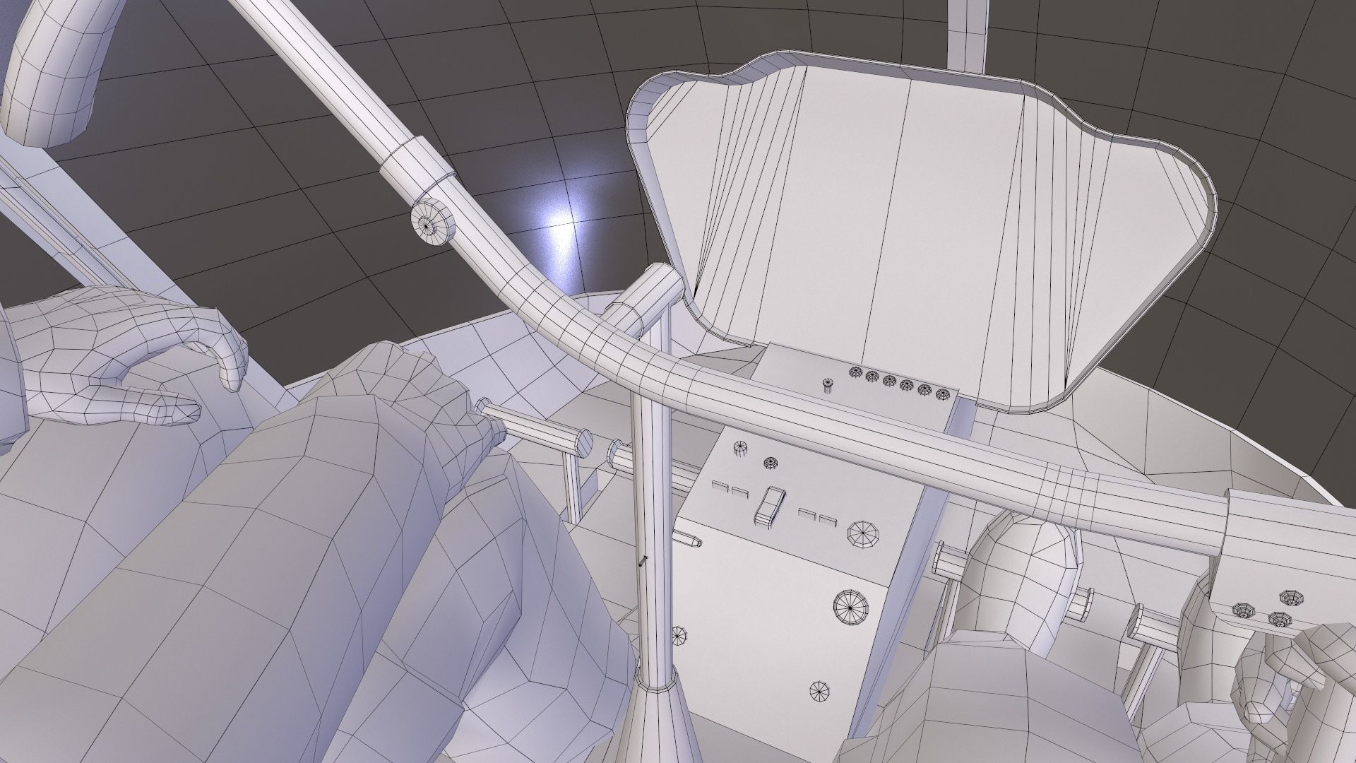 Robinson R22 White Basic Animation Low-poly 3D model_17