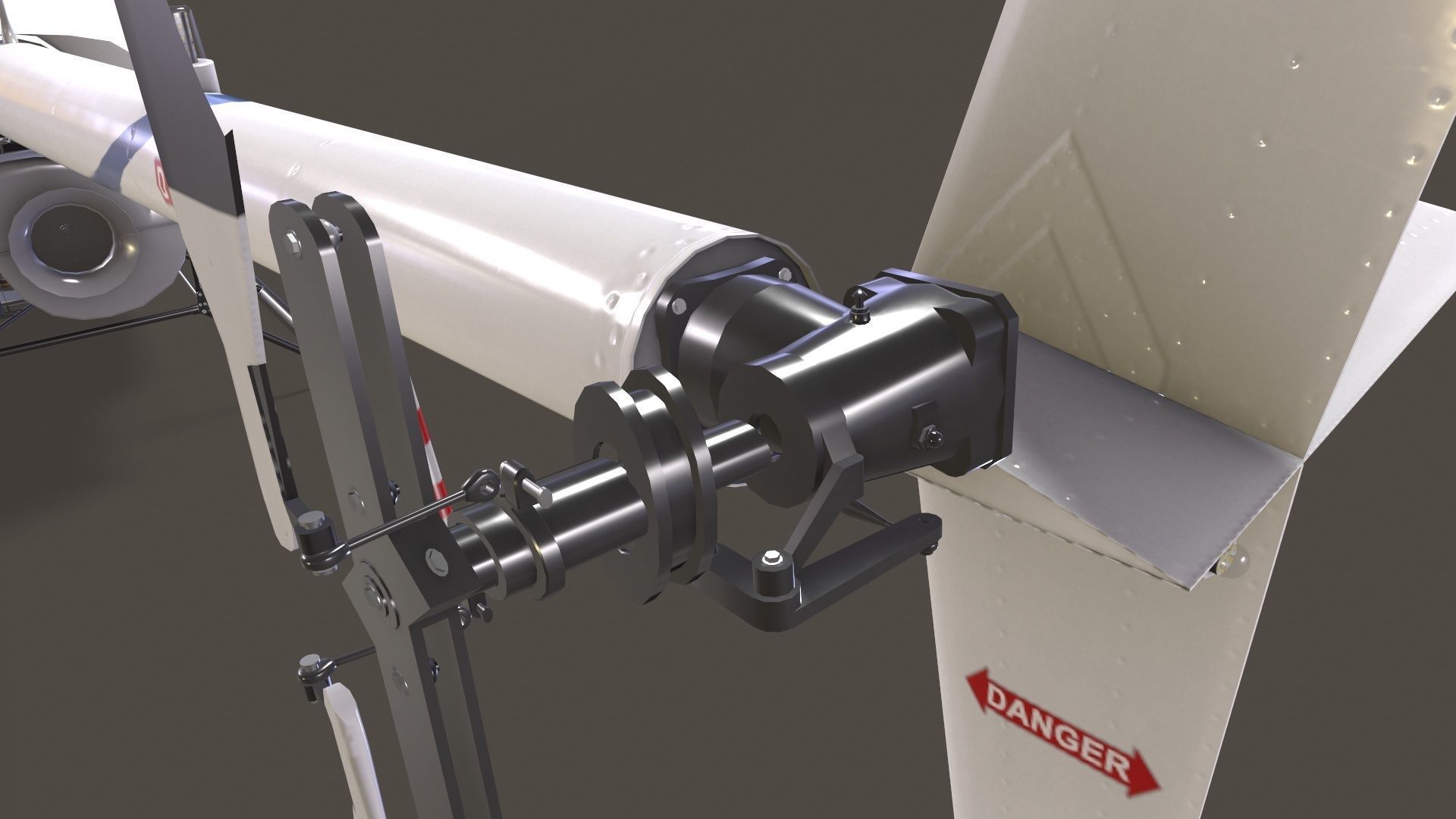 Robinson R22 White Basic Animation Low-poly 3D model_11