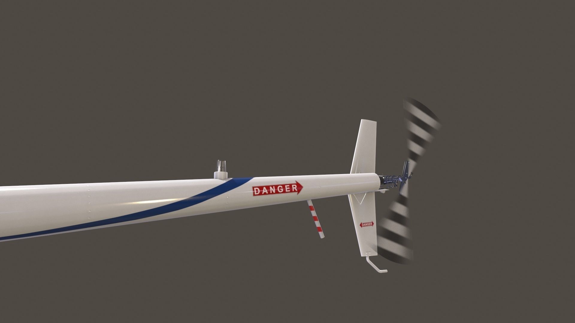 Robinson R22 White Basic Animation Low-poly 3D model_5