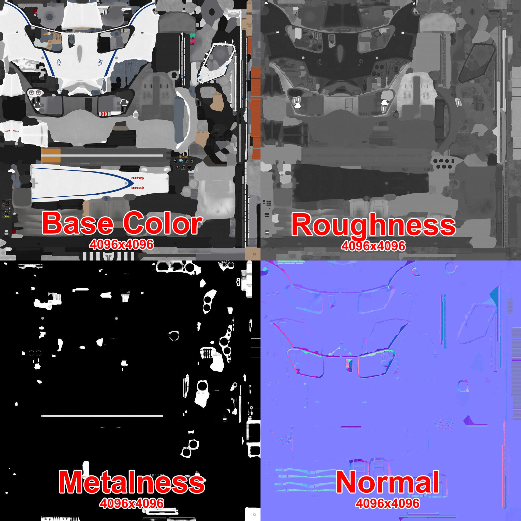 Robinson R22 White Basic Animation Low-poly 3D model_20