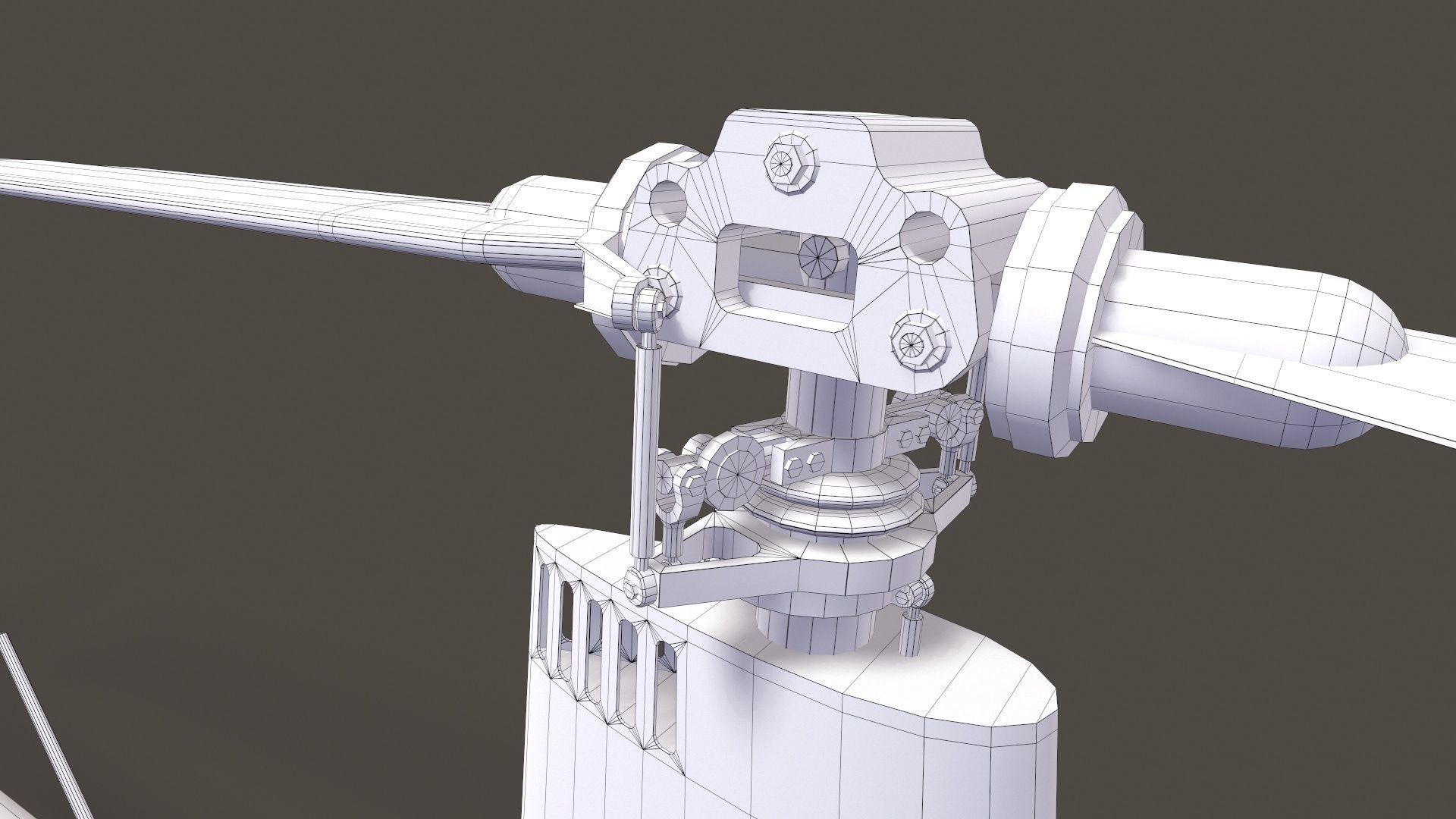 Robinson R22 White Complex Animation Low-poly 3D model_18