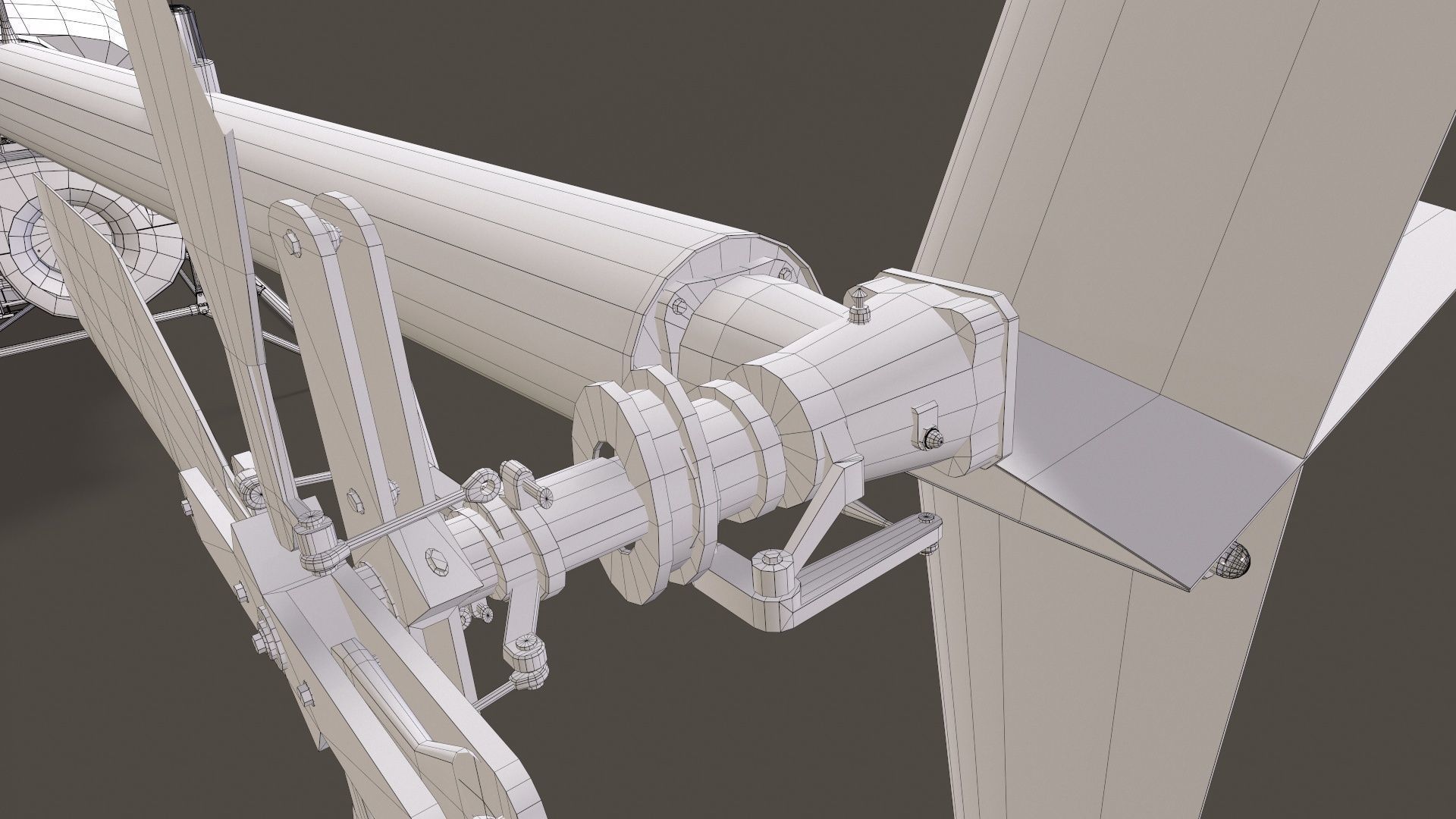 Robinson R22 White Complex Animation Low-poly 3D model_19