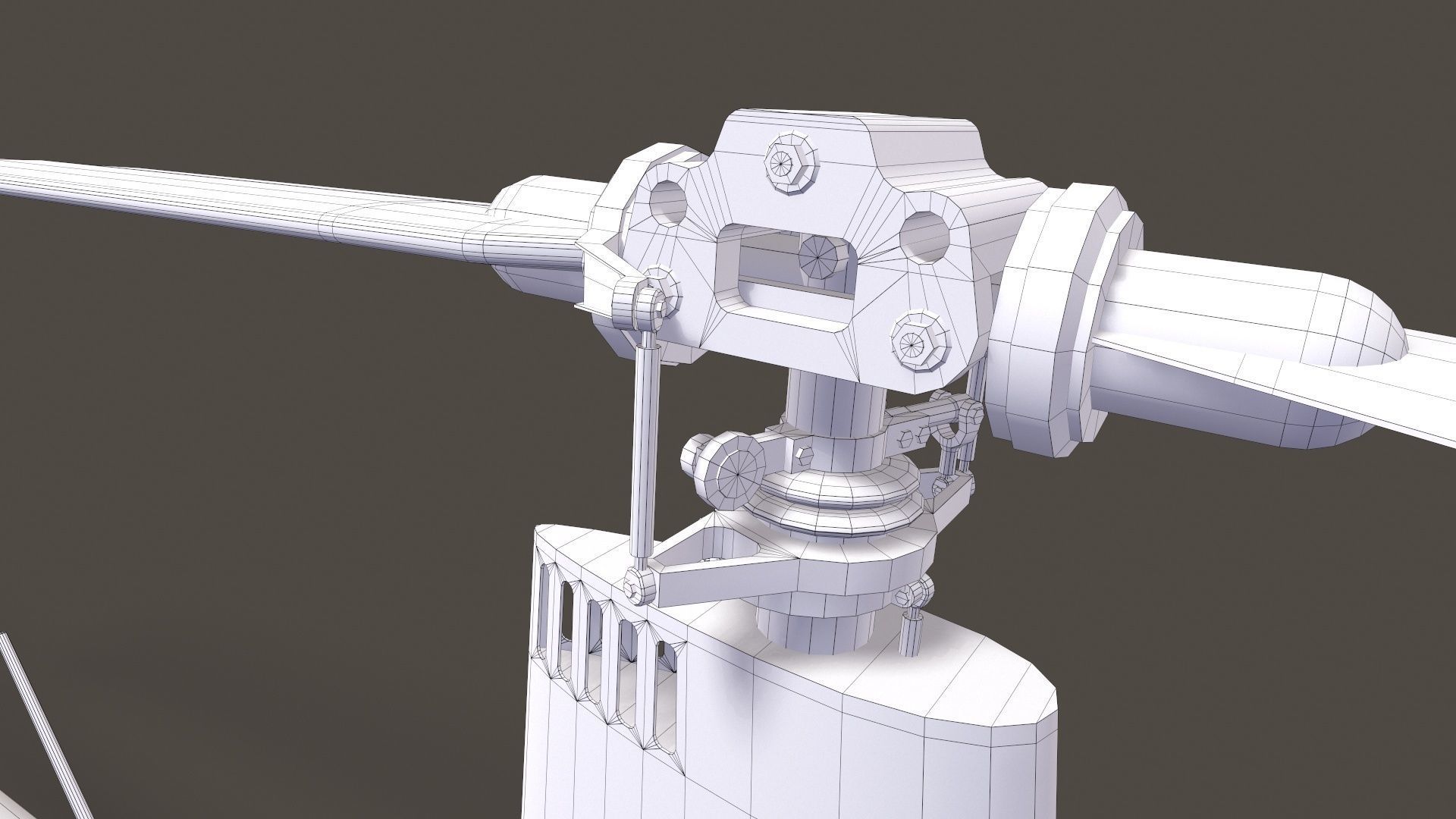 Robinson R22 White Static Low-poly 3D model_16