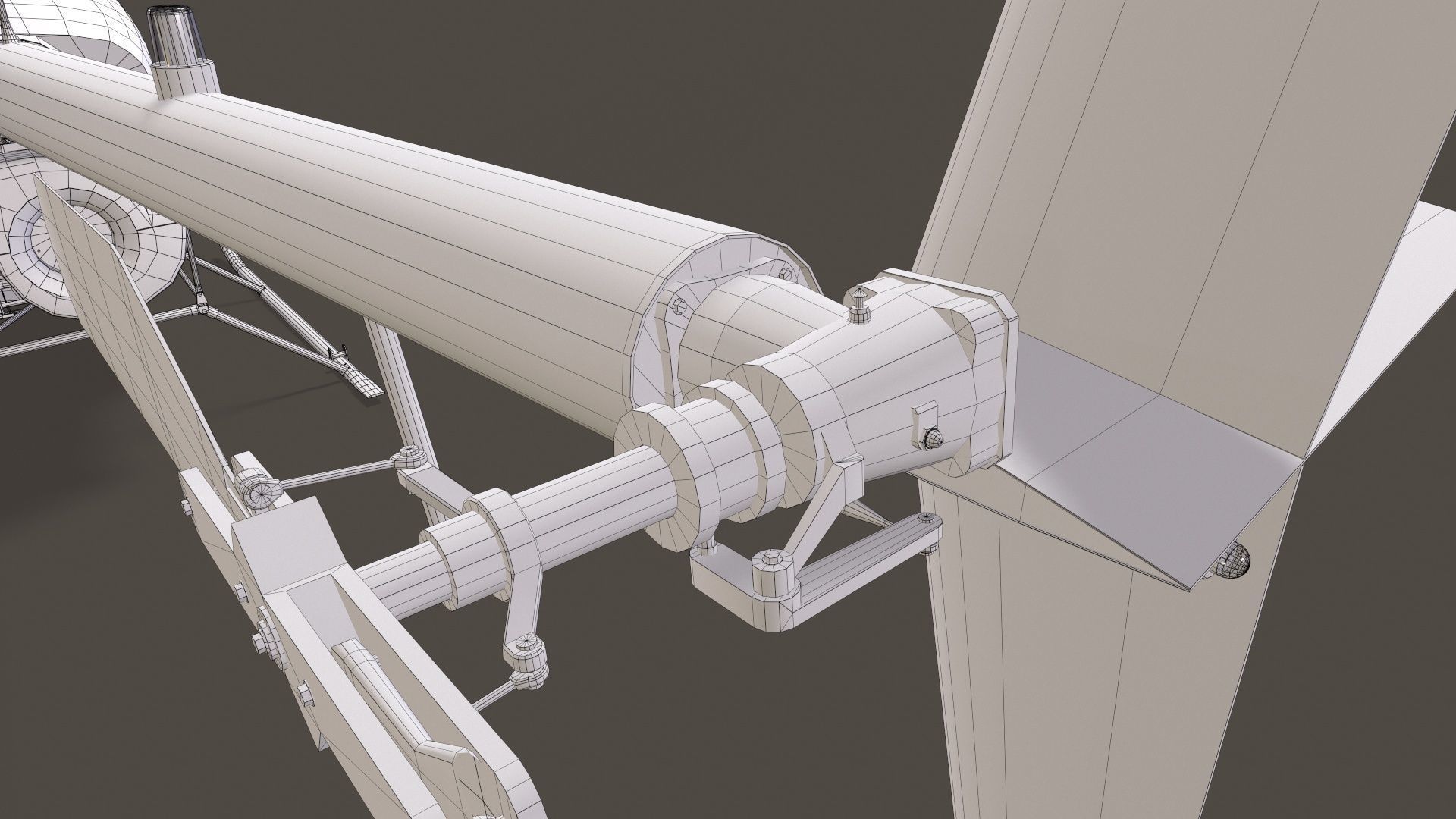 Robinson R22 White Static Low-poly 3D model_17