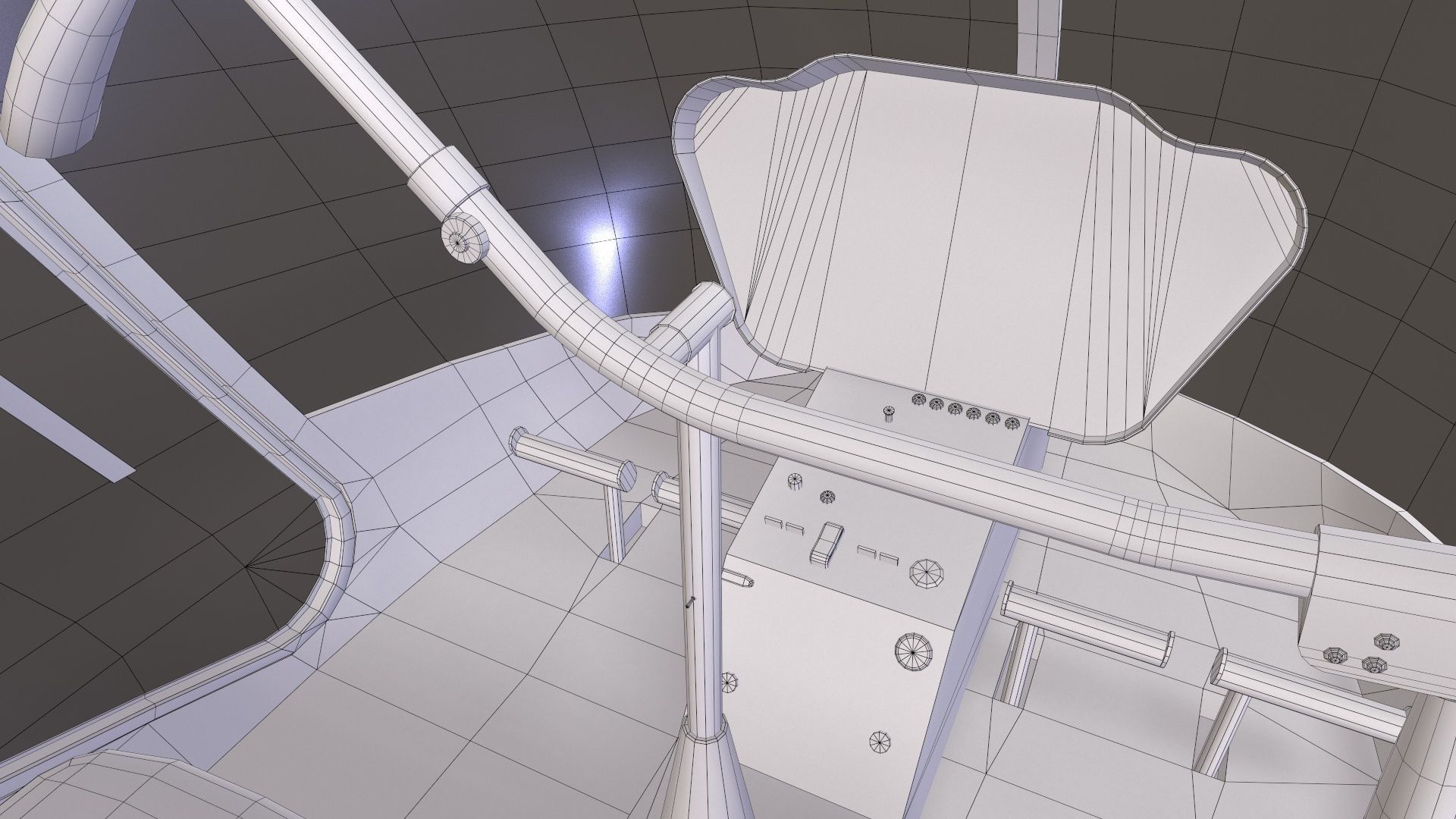 Robinson R22 White Static Low-poly 3D model_15