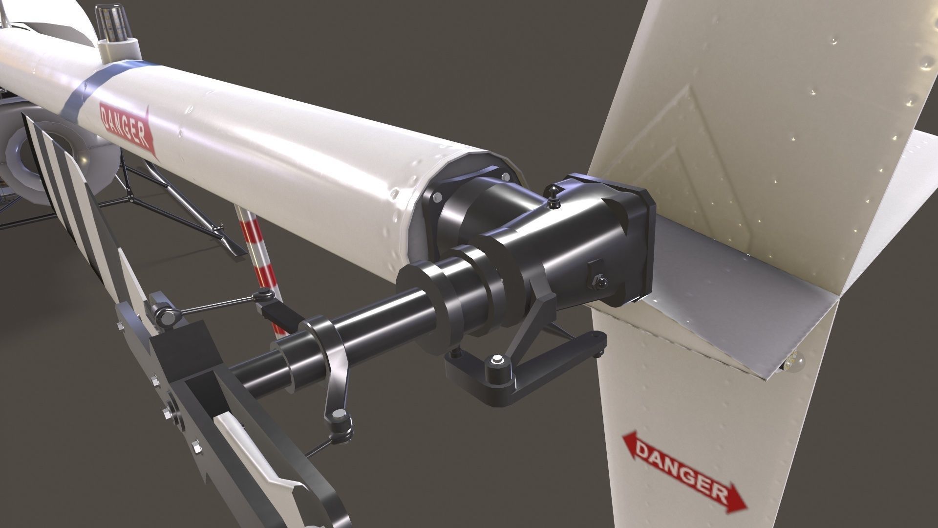 Robinson R22 White Static Low-poly 3D model_9