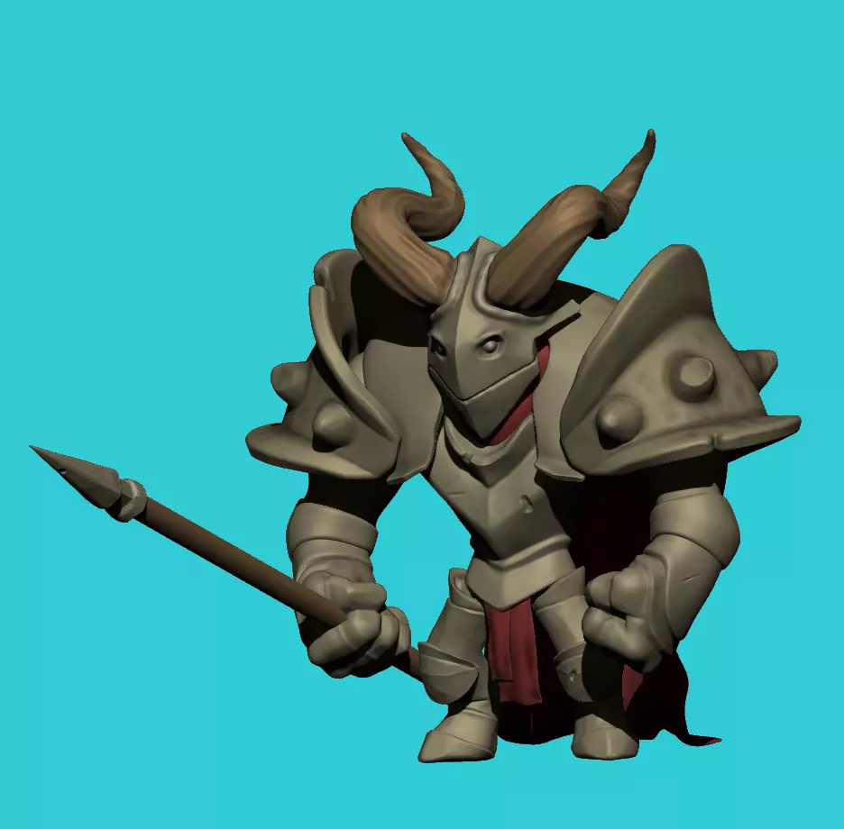 Horned knight Free 3D print model