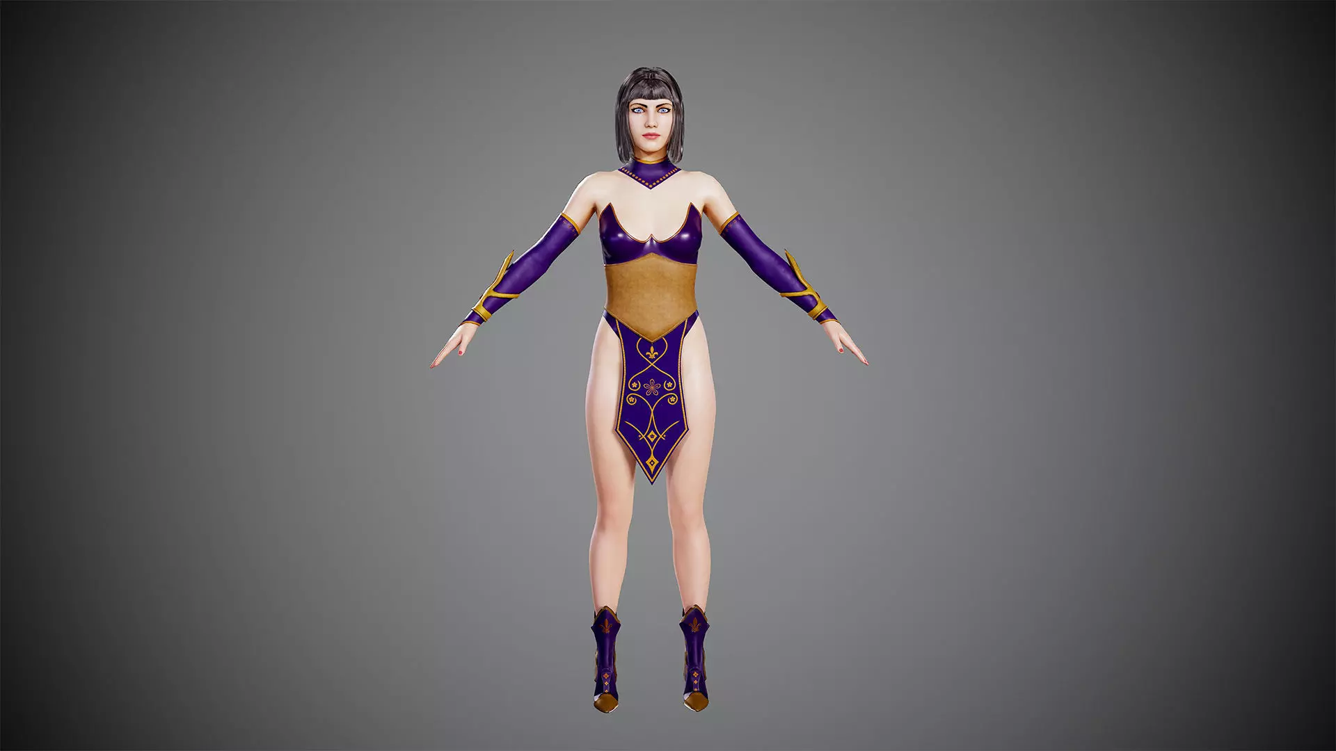 Magic Girl Low-poly 3D model_5