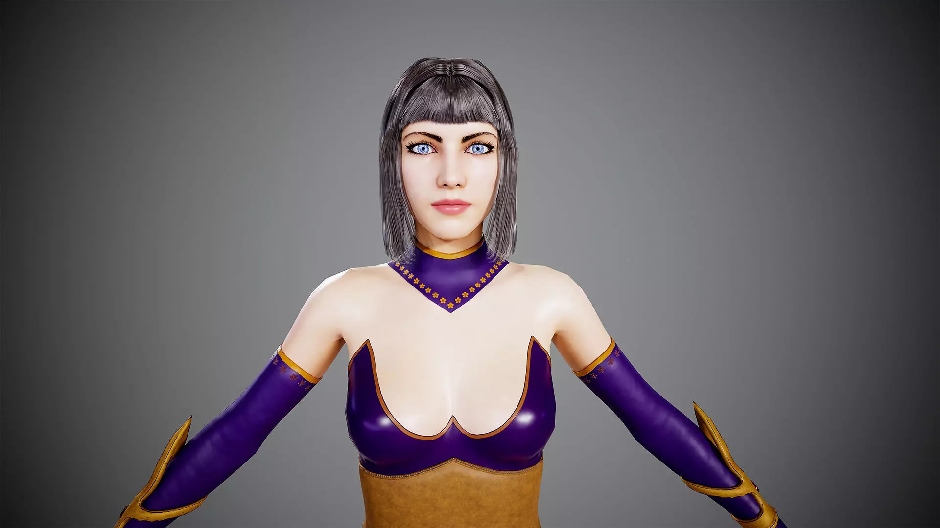Magic Girl Low-poly 3D model_4