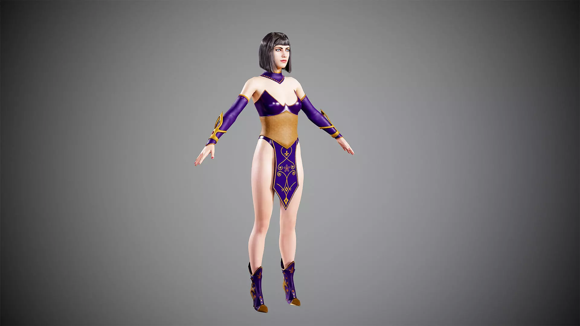 Magic Girl Low-poly 3D model_7