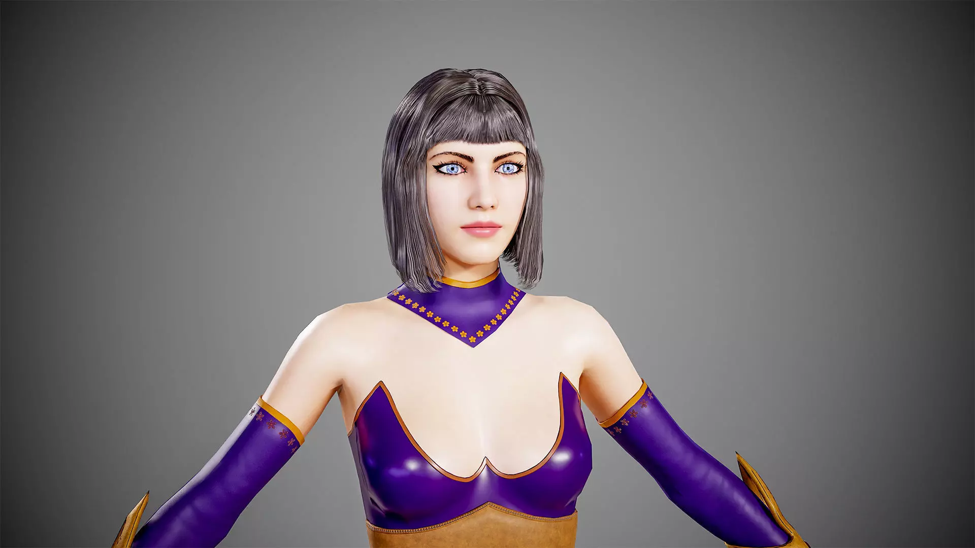 Magic Girl Low-poly 3D model_3