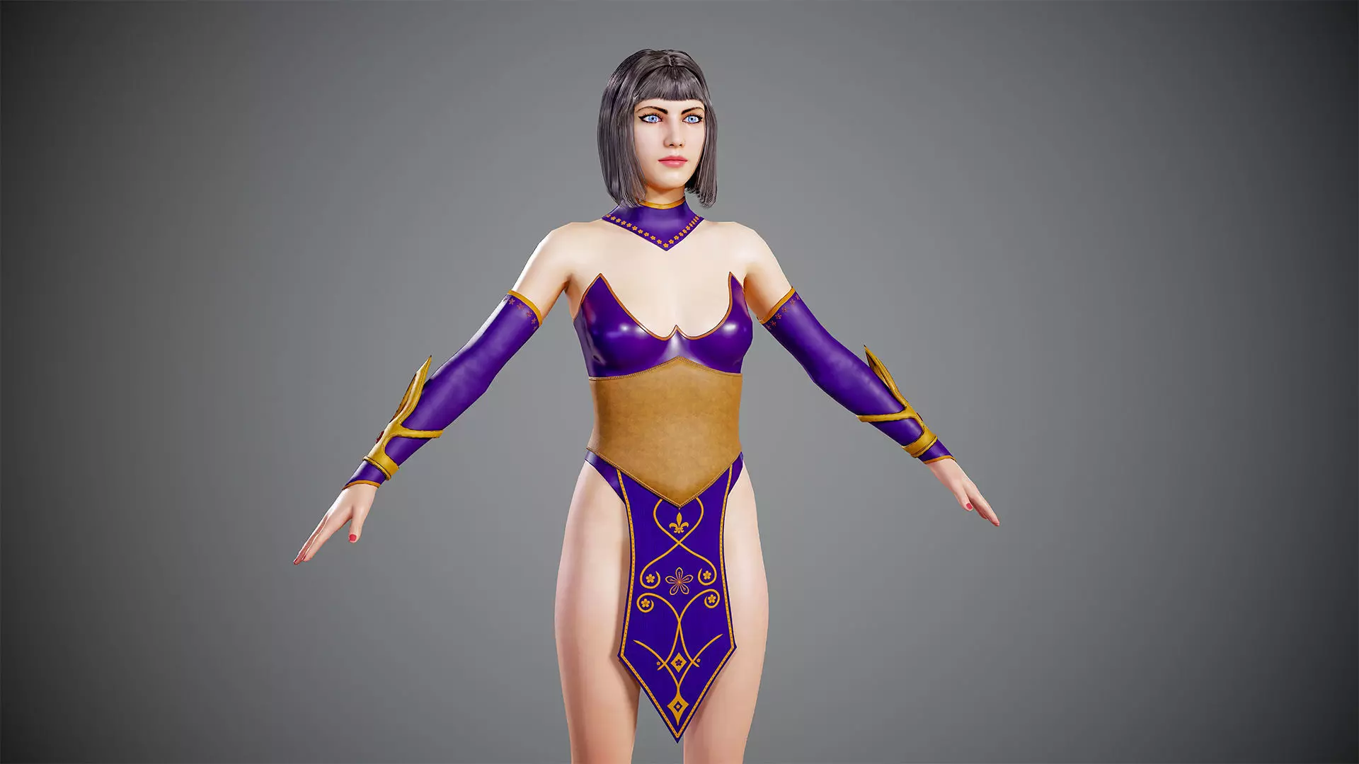 Magic Girl Low-poly 3D model_0