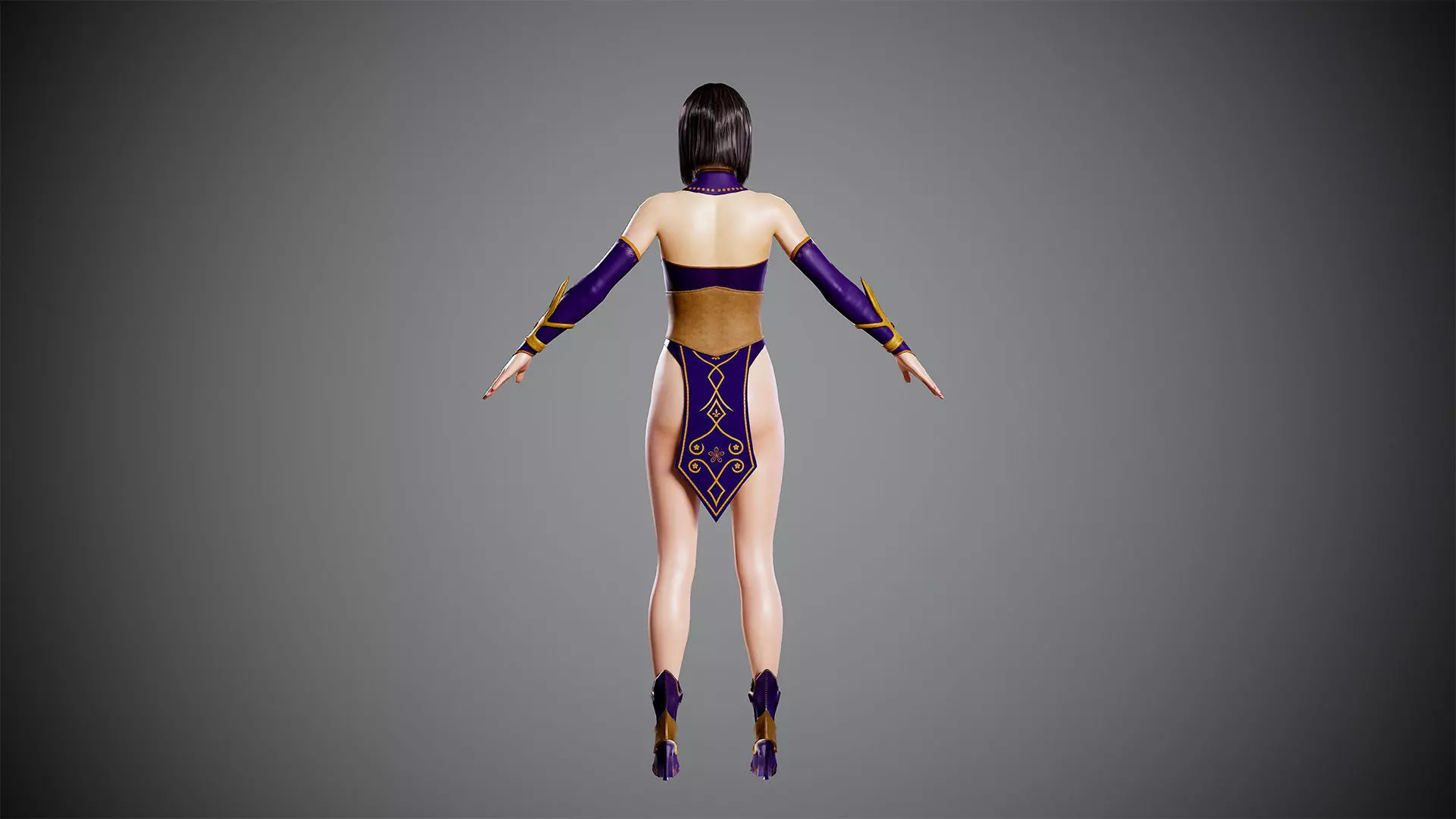 Magic Girl Low-poly 3D model_6