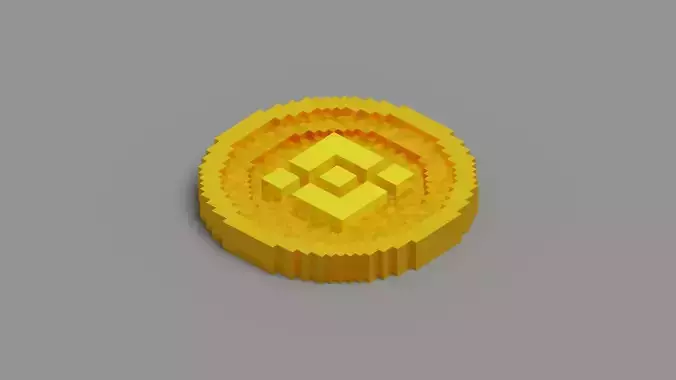 Binance Coin  Low-poly 3D model