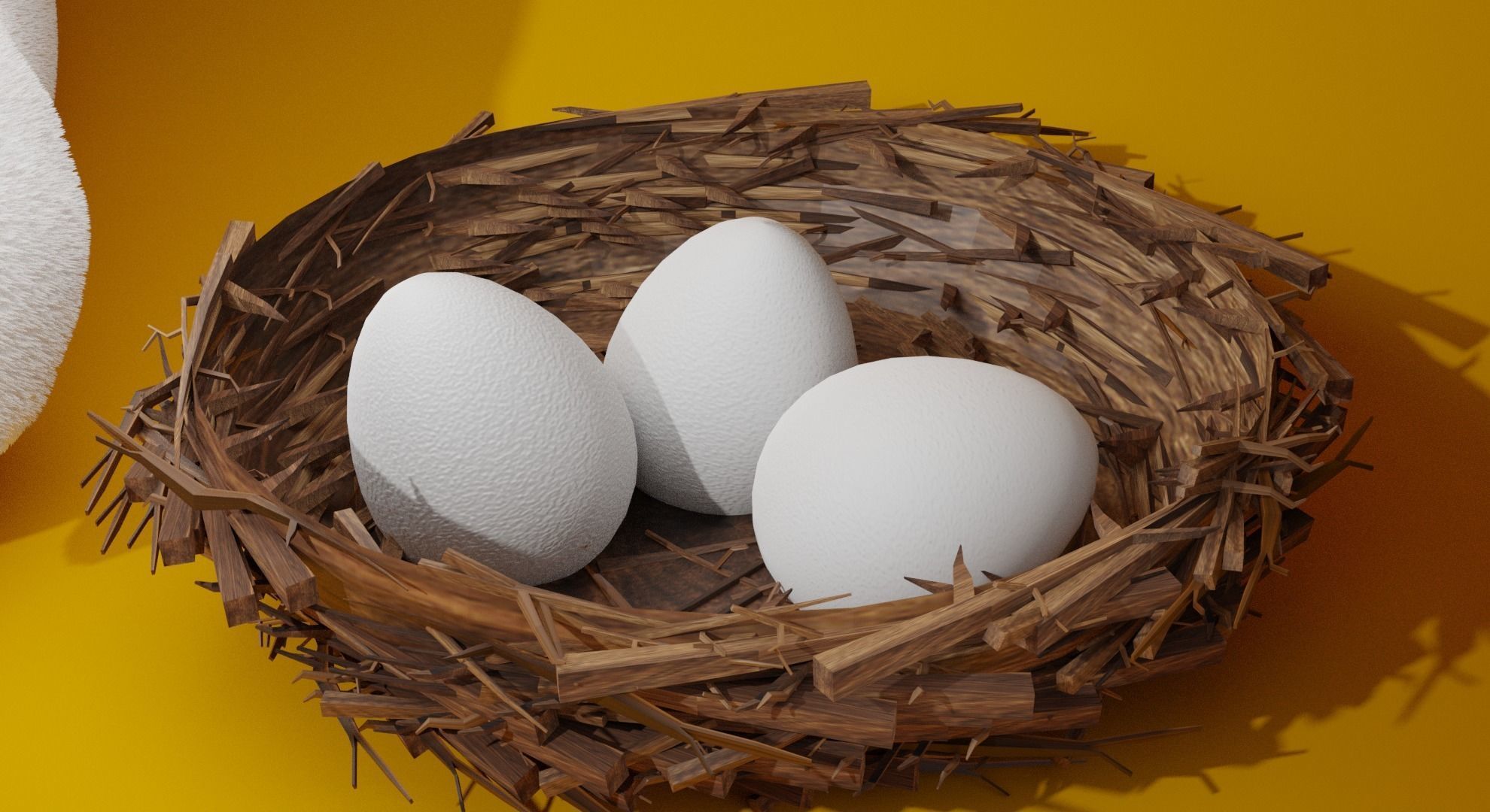 Chicken - Eggs - Nest - 3D Model Download 3D model_1