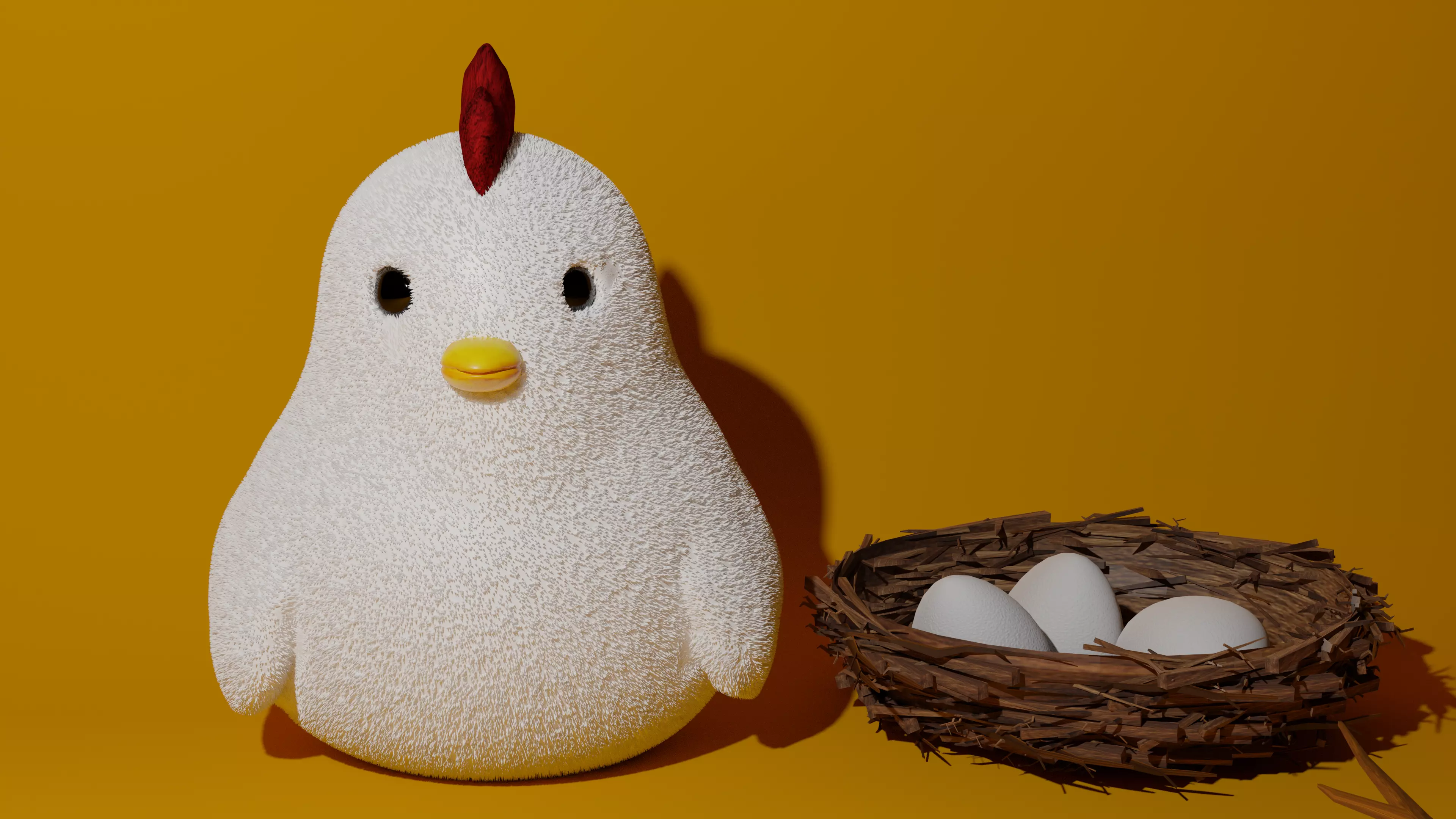 Chicken - Eggs - Nest - 3D Model Download 3D model_0