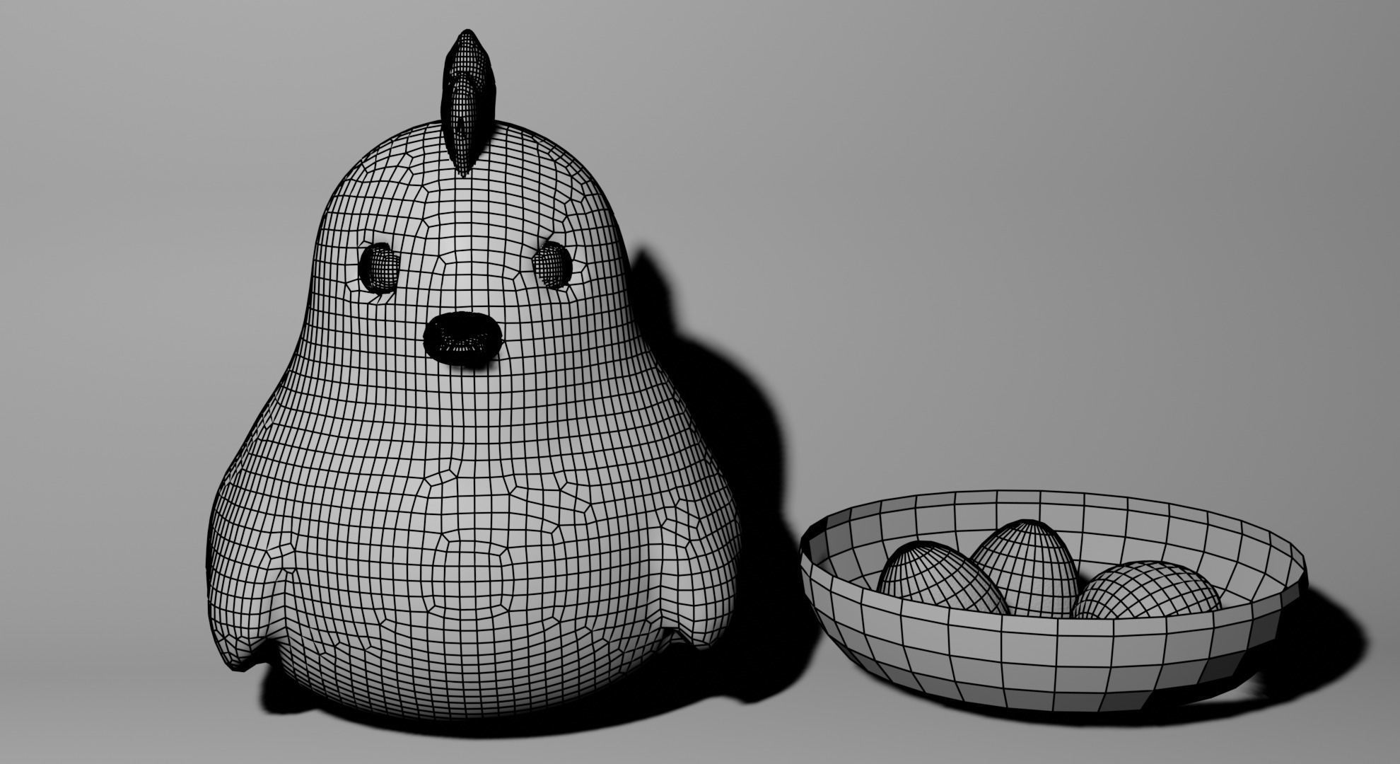 Chicken - Eggs - Nest - 3D Model Download 3D model_2