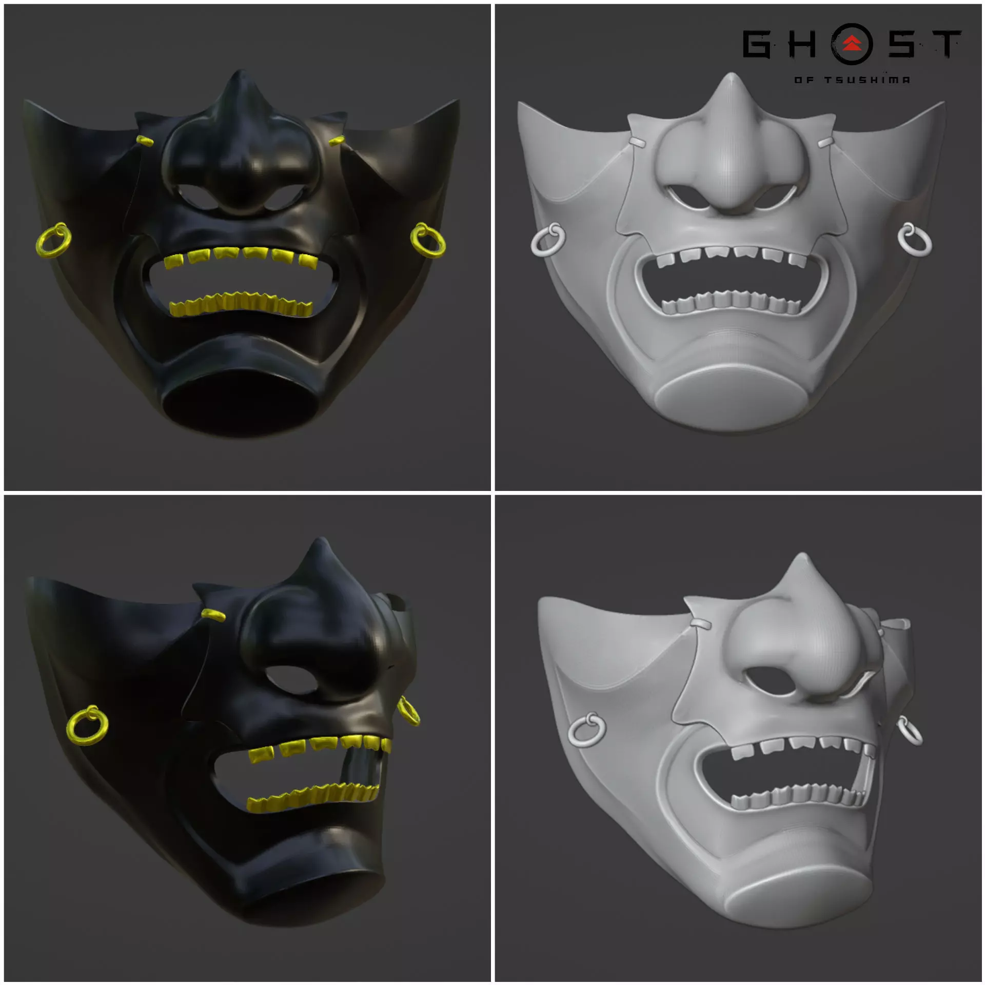 Jin Sakai  mask - Majestic samurai clan from Ghost of Tsushima 3D print model_0