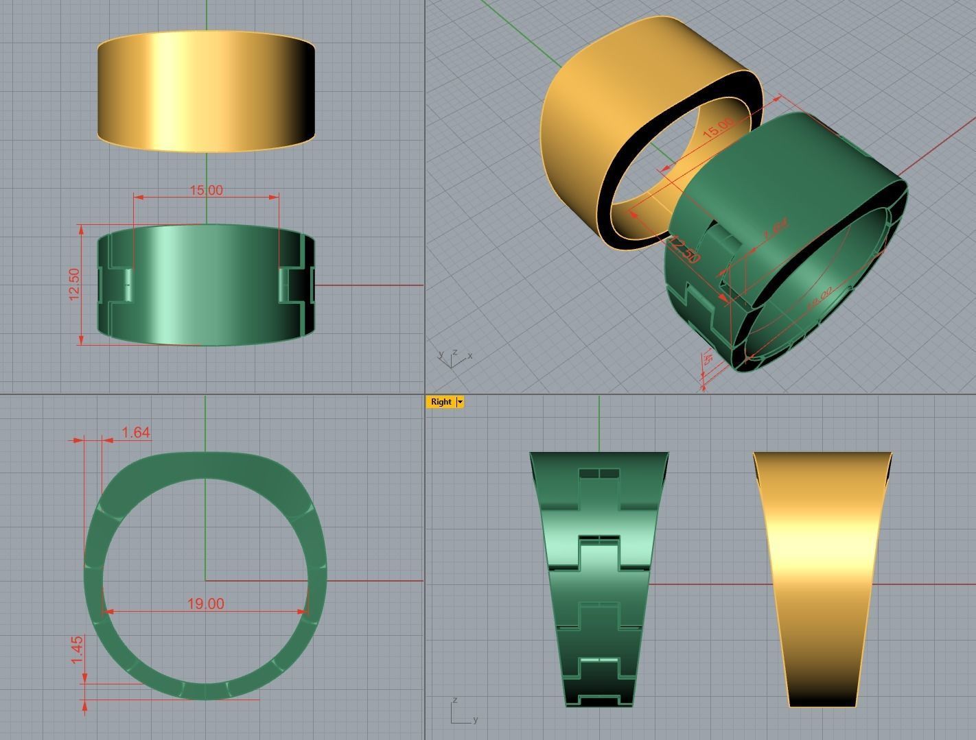 Ring MR 15  3D print model_1