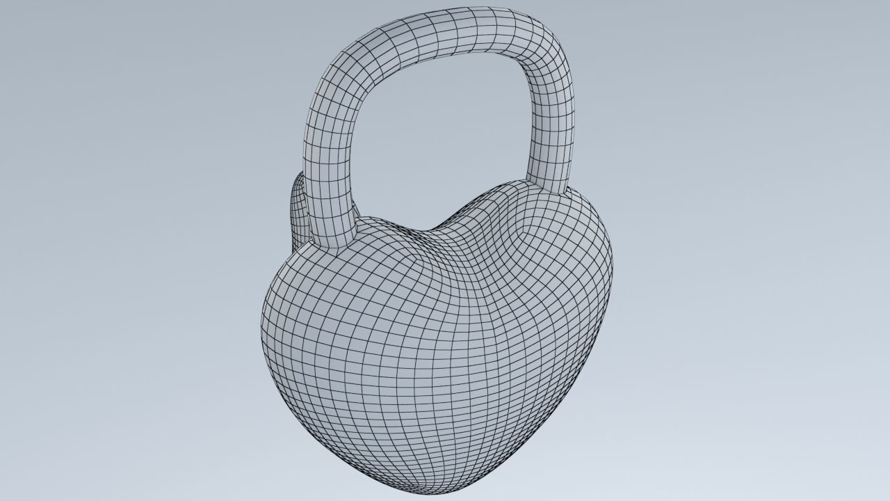 Heart shaped Lock for Valentines Day Low-poly 3D model_13