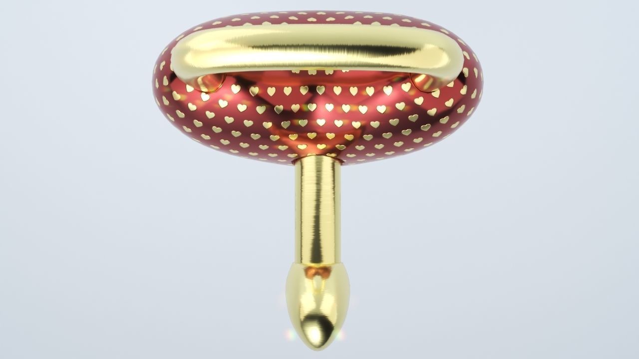 Heart shaped Lock for Valentines Day Low-poly 3D model_6