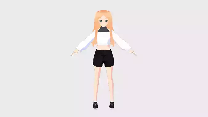 Baby Doll 3D Model Character Anime Fantasy  Low-poly 3D model