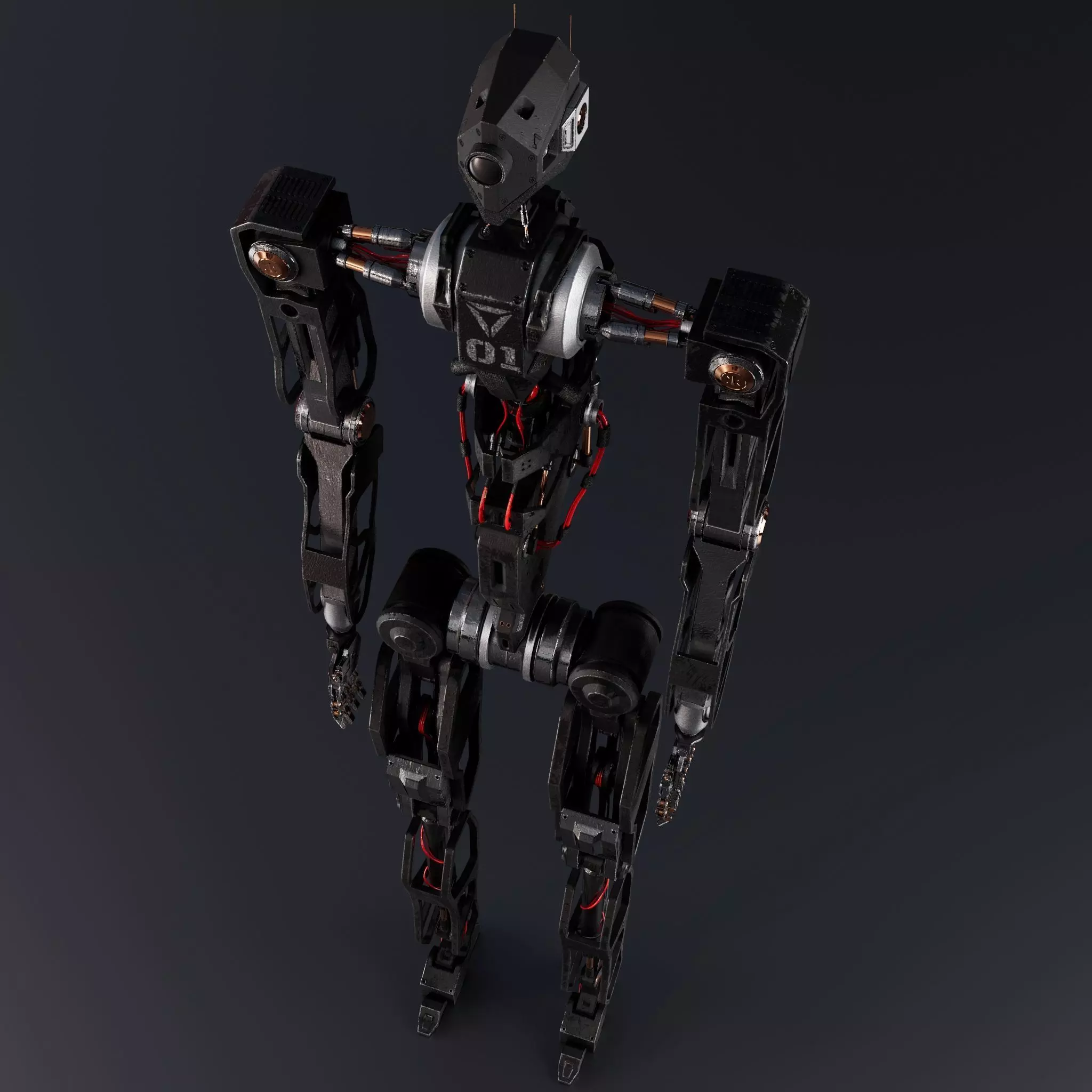 Robot-01 humanoid robot Free 3D model