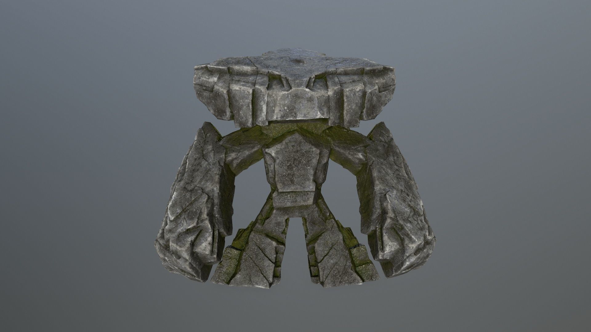 rock monster Low-poly 3D model_1