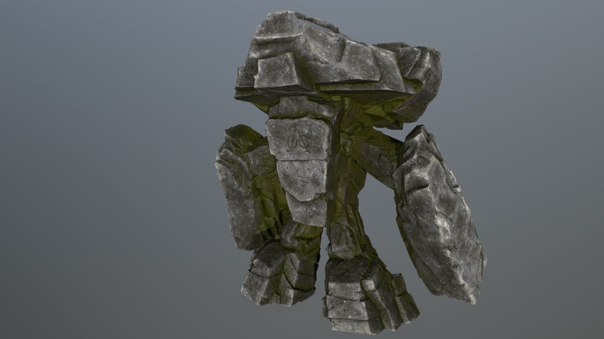 rock monster Low-poly 3D model_4