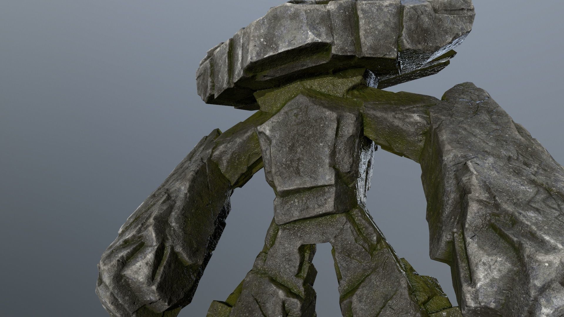 rock monster Low-poly 3D model_9