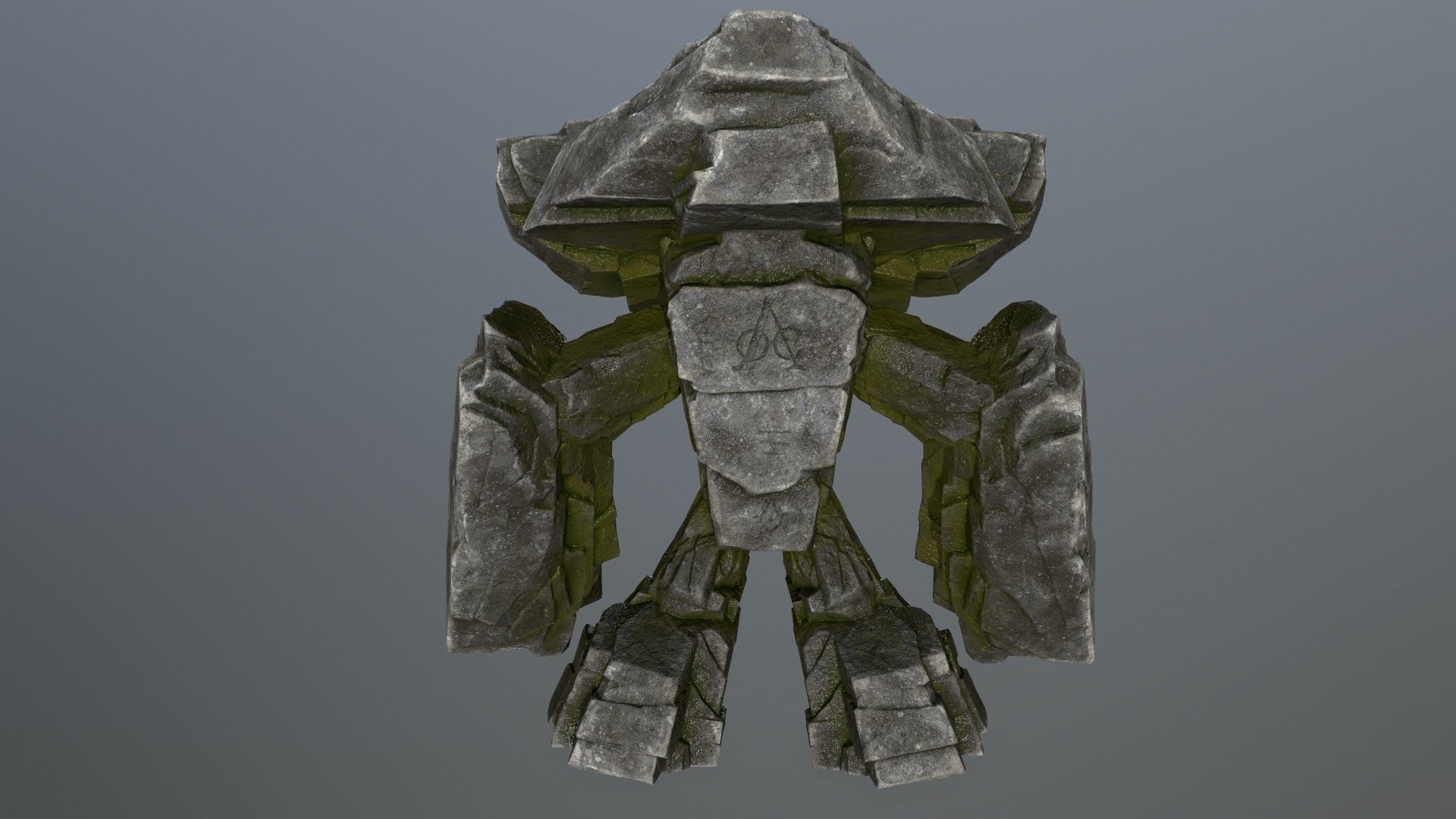 rock monster Low-poly 3D model_5