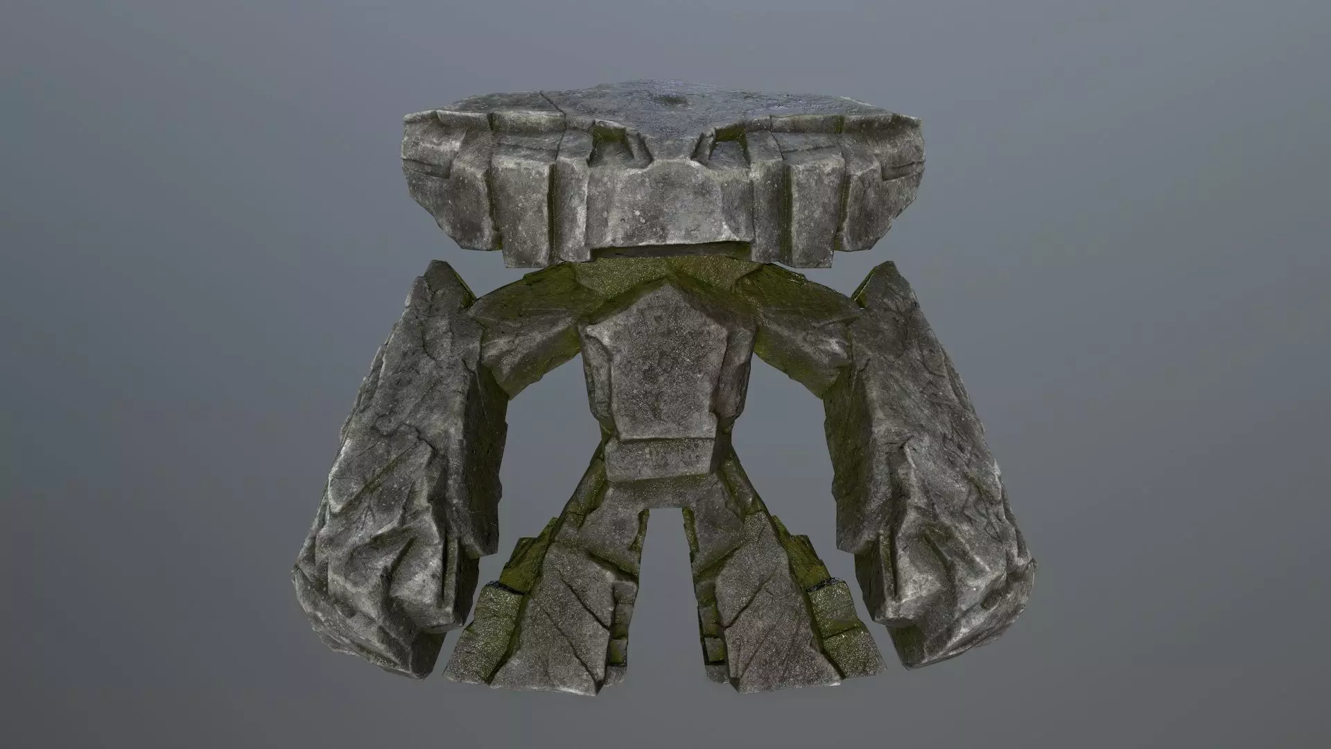 rock monster Low-poly 3D model_0