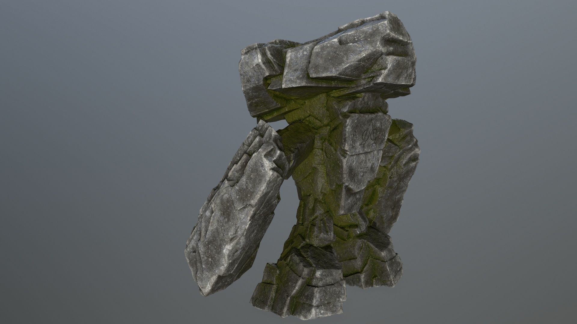 rock monster Low-poly 3D model_6