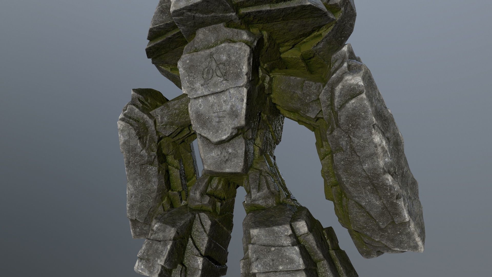 rock monster Low-poly 3D model_10