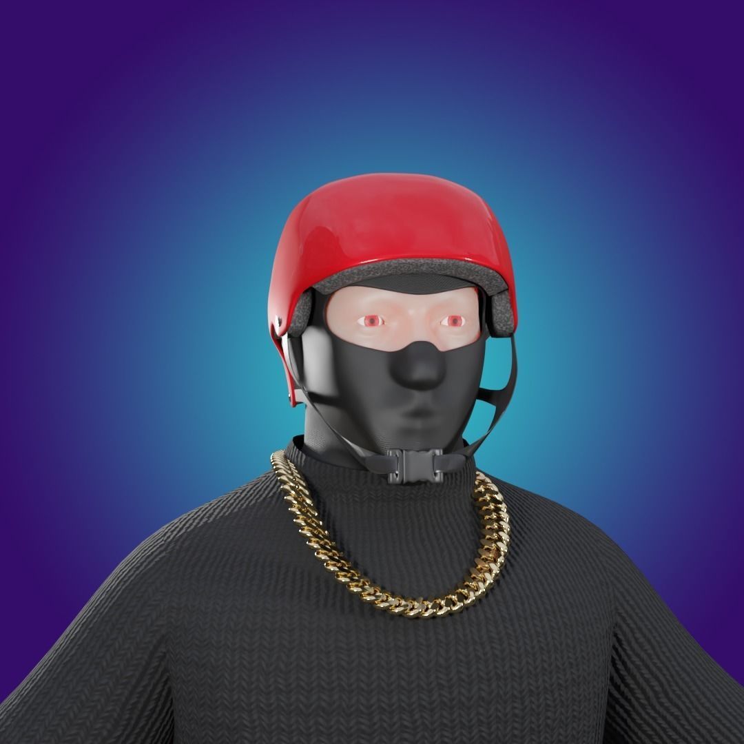3D NFT BALACLAVA Stylized Character Free low-poly 3D model Free low-poly 3D model_18