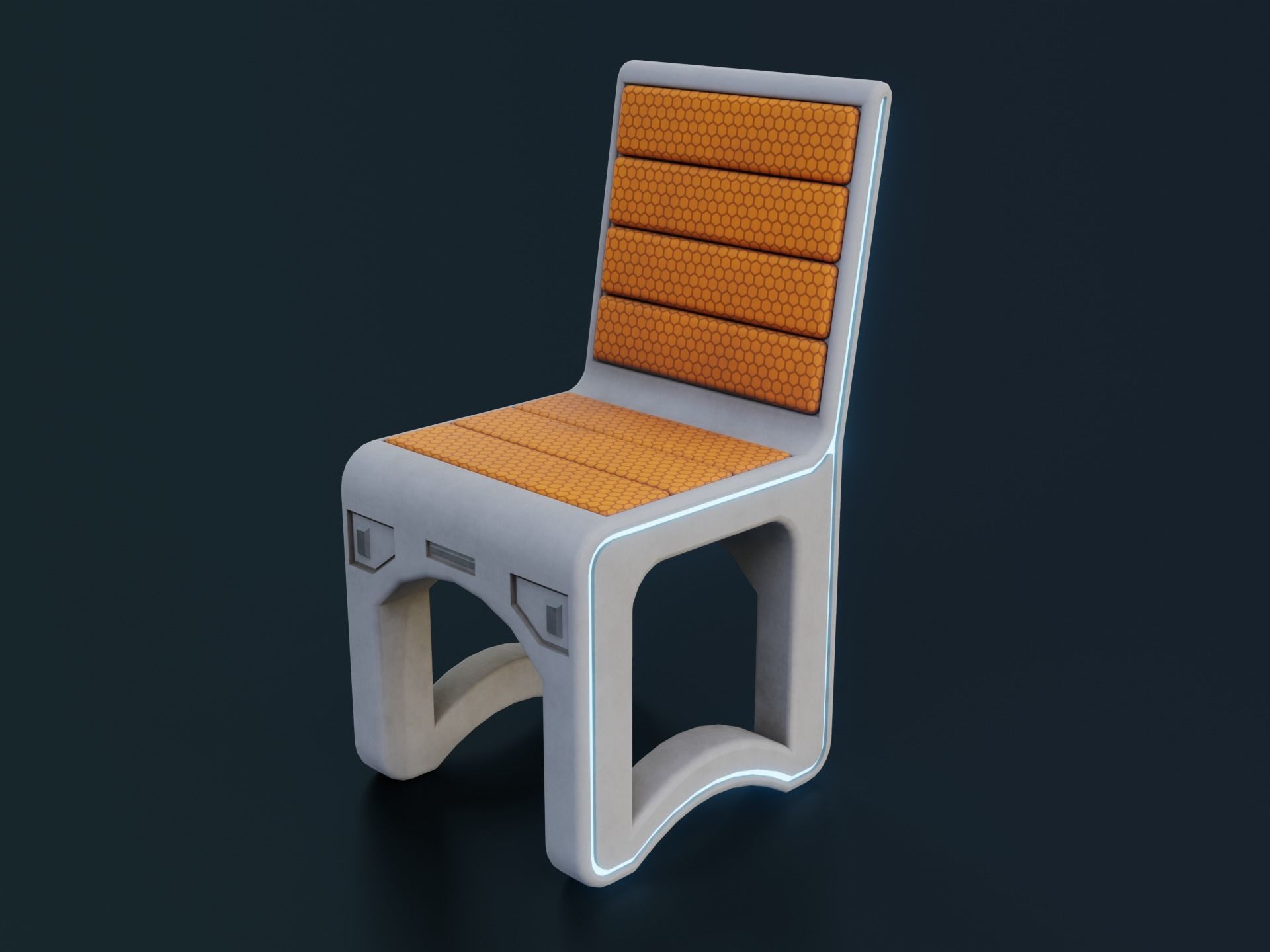 Sci-Fi Chair Low-poly 3D model_1