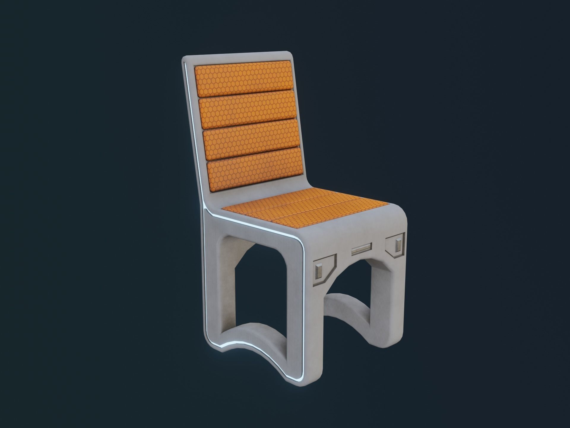 Sci-Fi Chair Low-poly 3D model_13