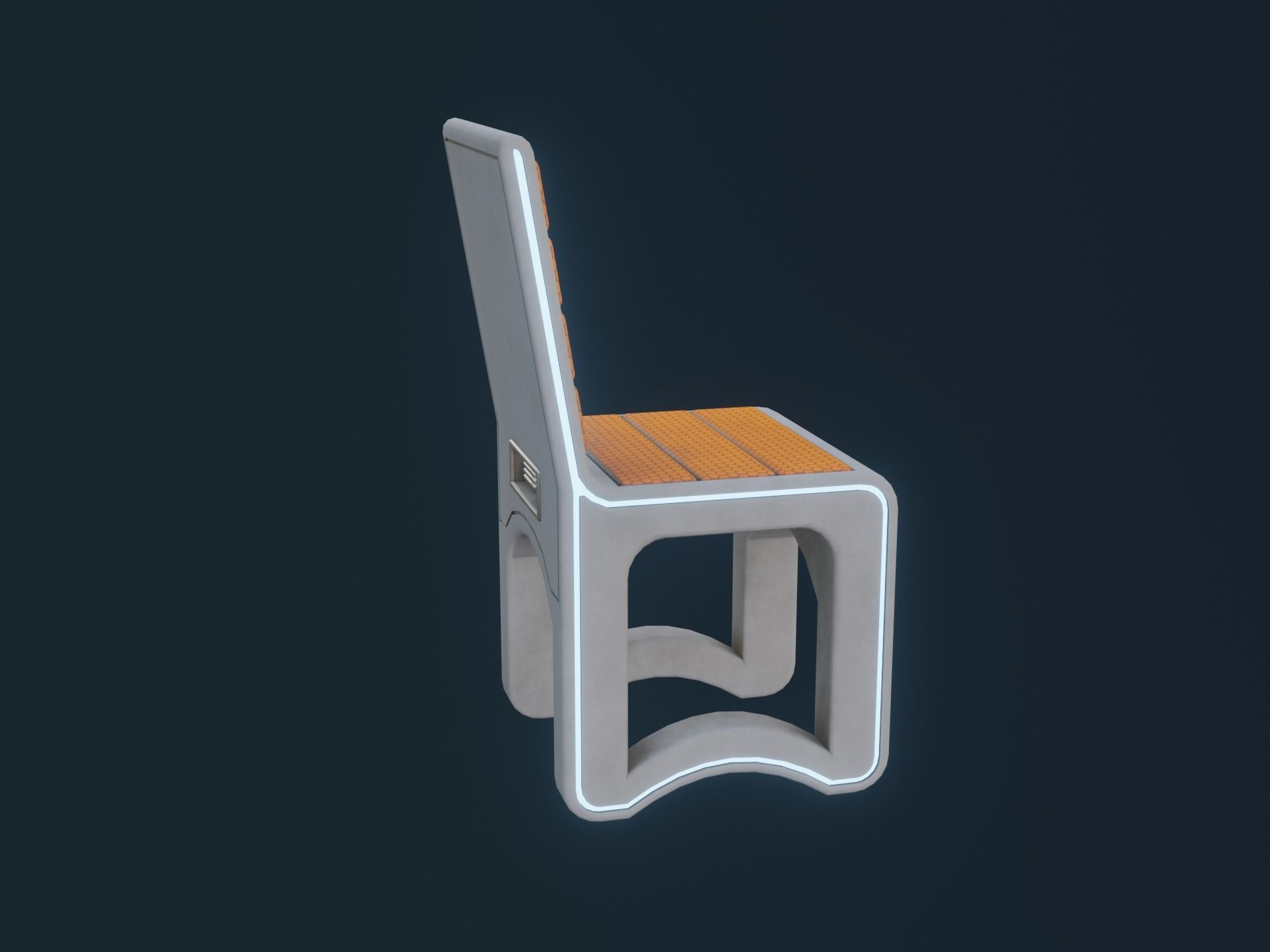 Sci-Fi Chair Low-poly 3D model_15