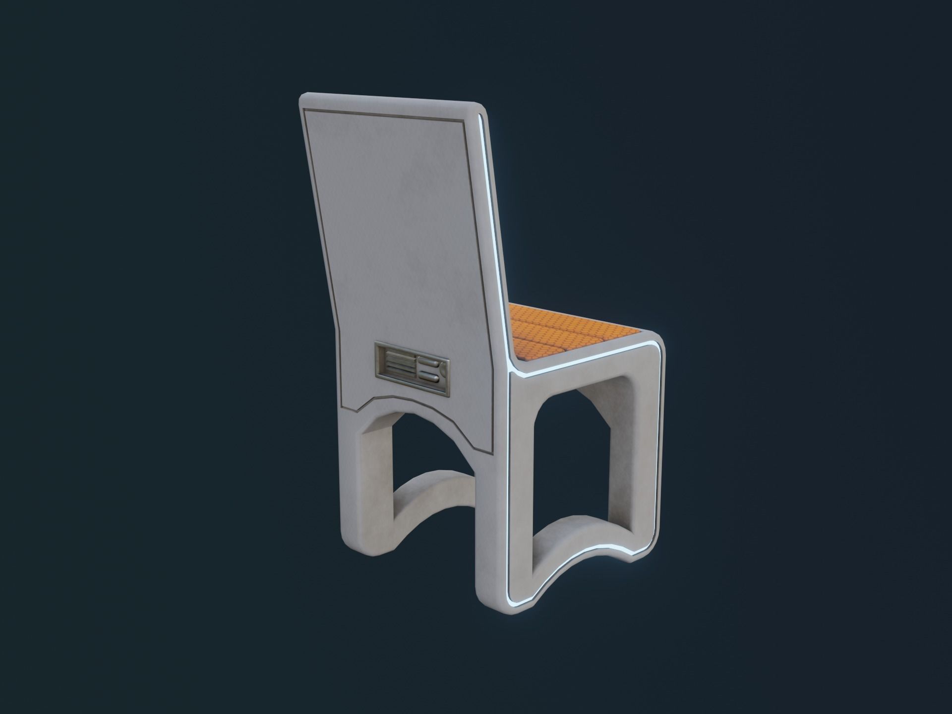 Sci-Fi Chair Low-poly 3D model_16