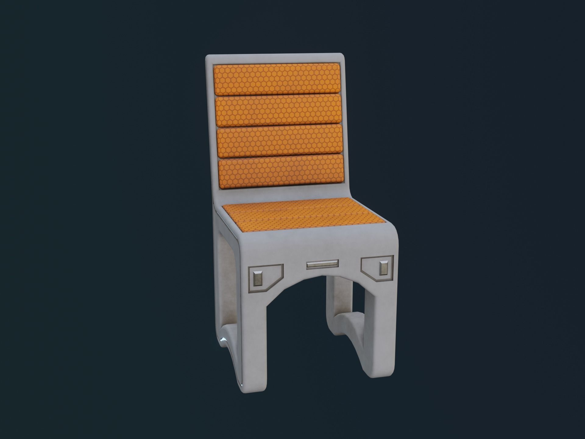 Sci-Fi Chair Low-poly 3D model_12