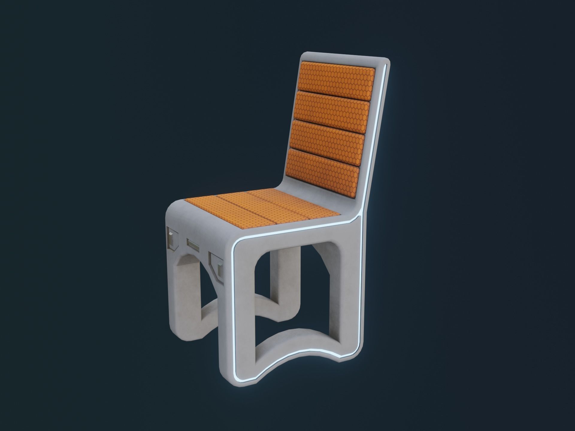 Sci-Fi Chair Low-poly 3D model_20
