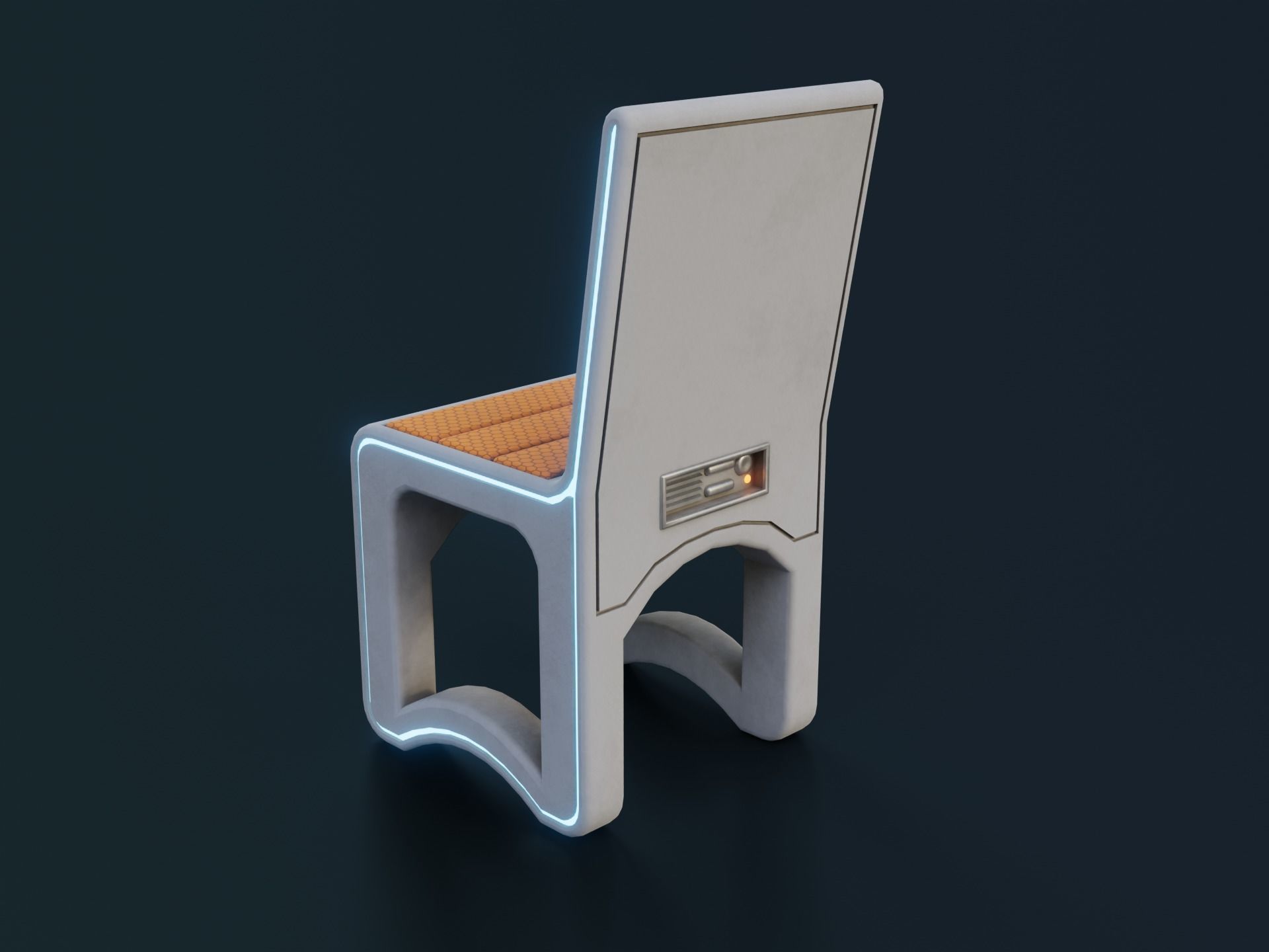 Sci-Fi Chair Low-poly 3D model_7