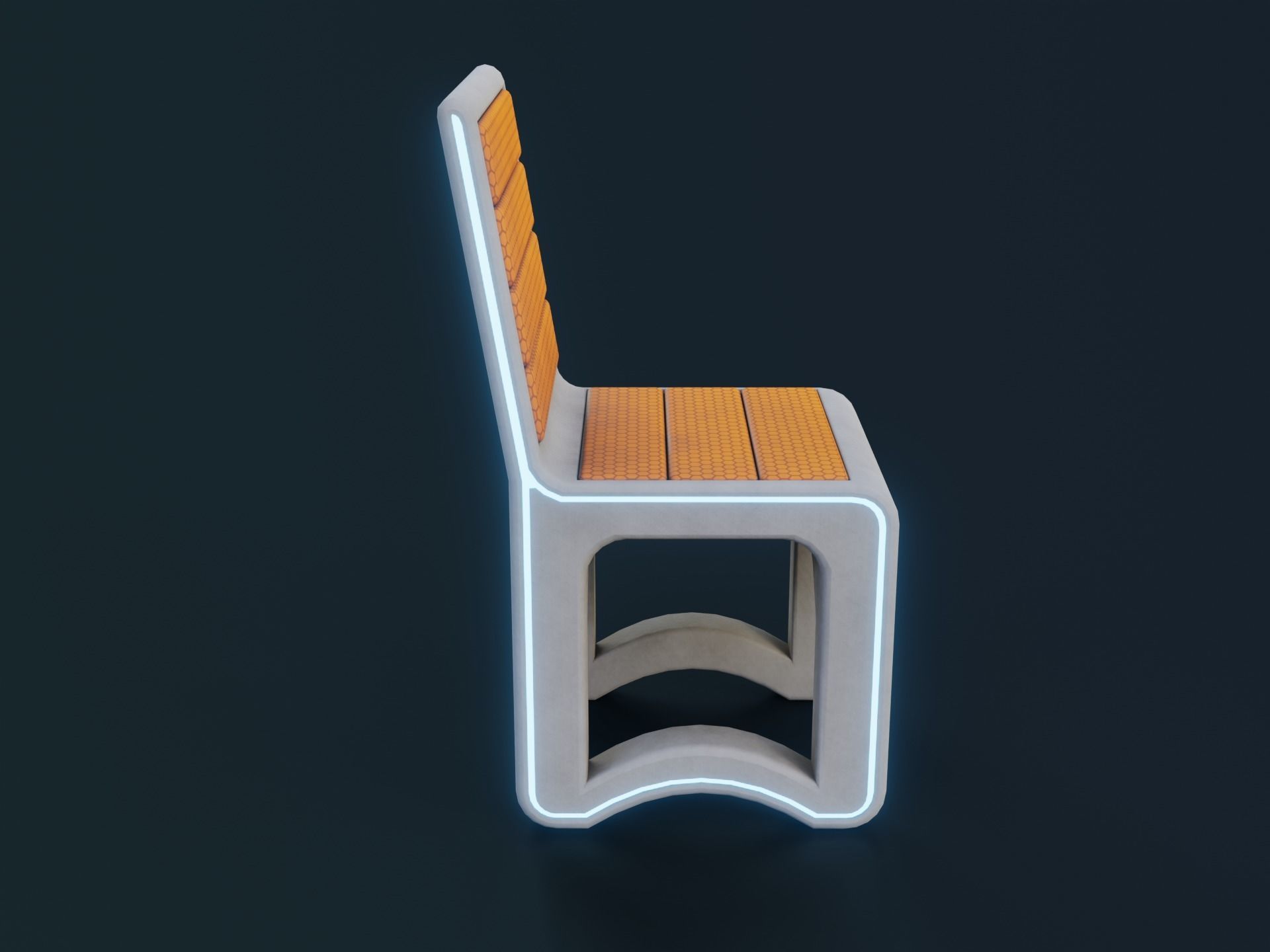 Sci-Fi Chair Low-poly 3D model_4