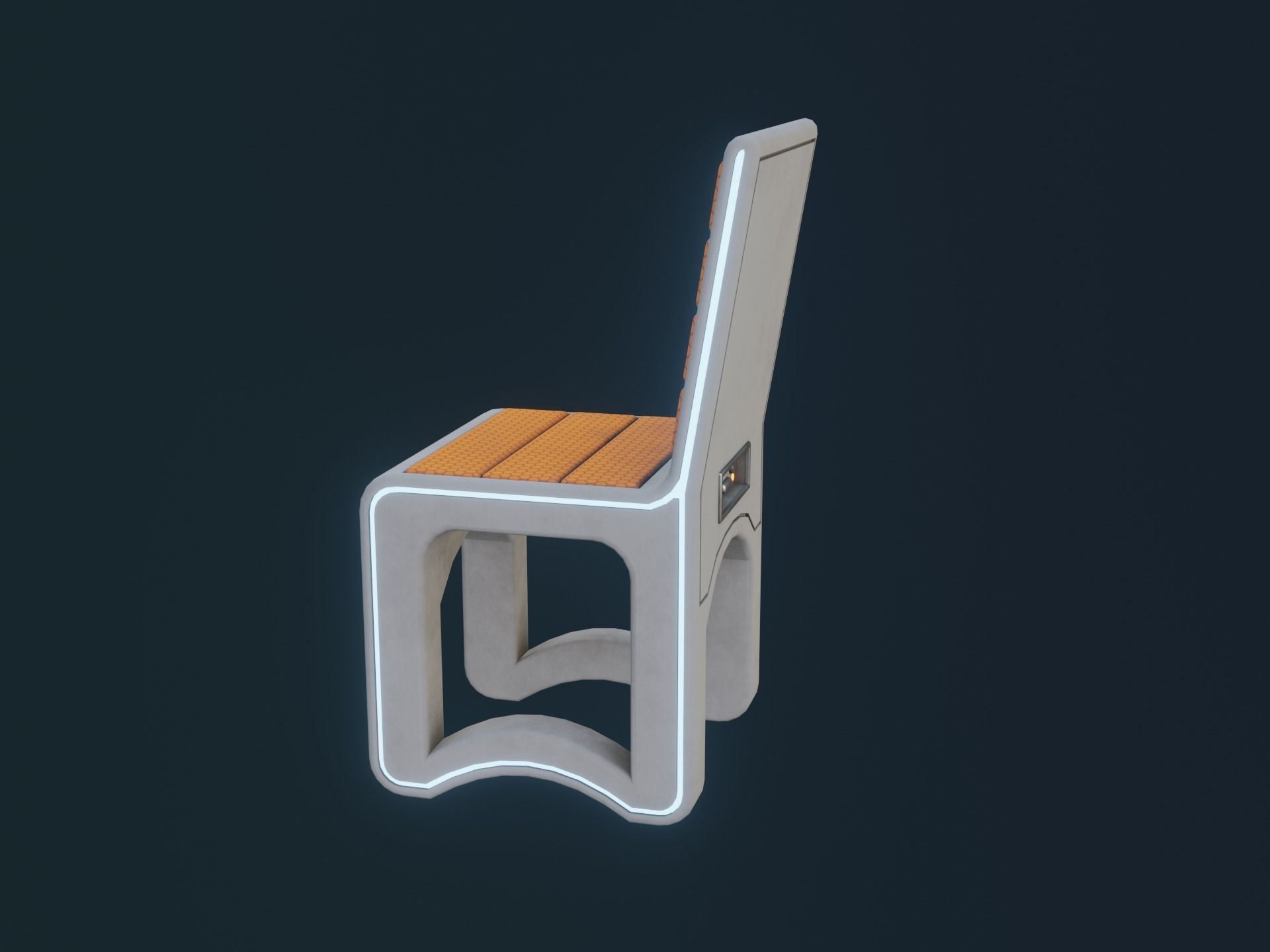 Sci-Fi Chair Low-poly 3D model_19