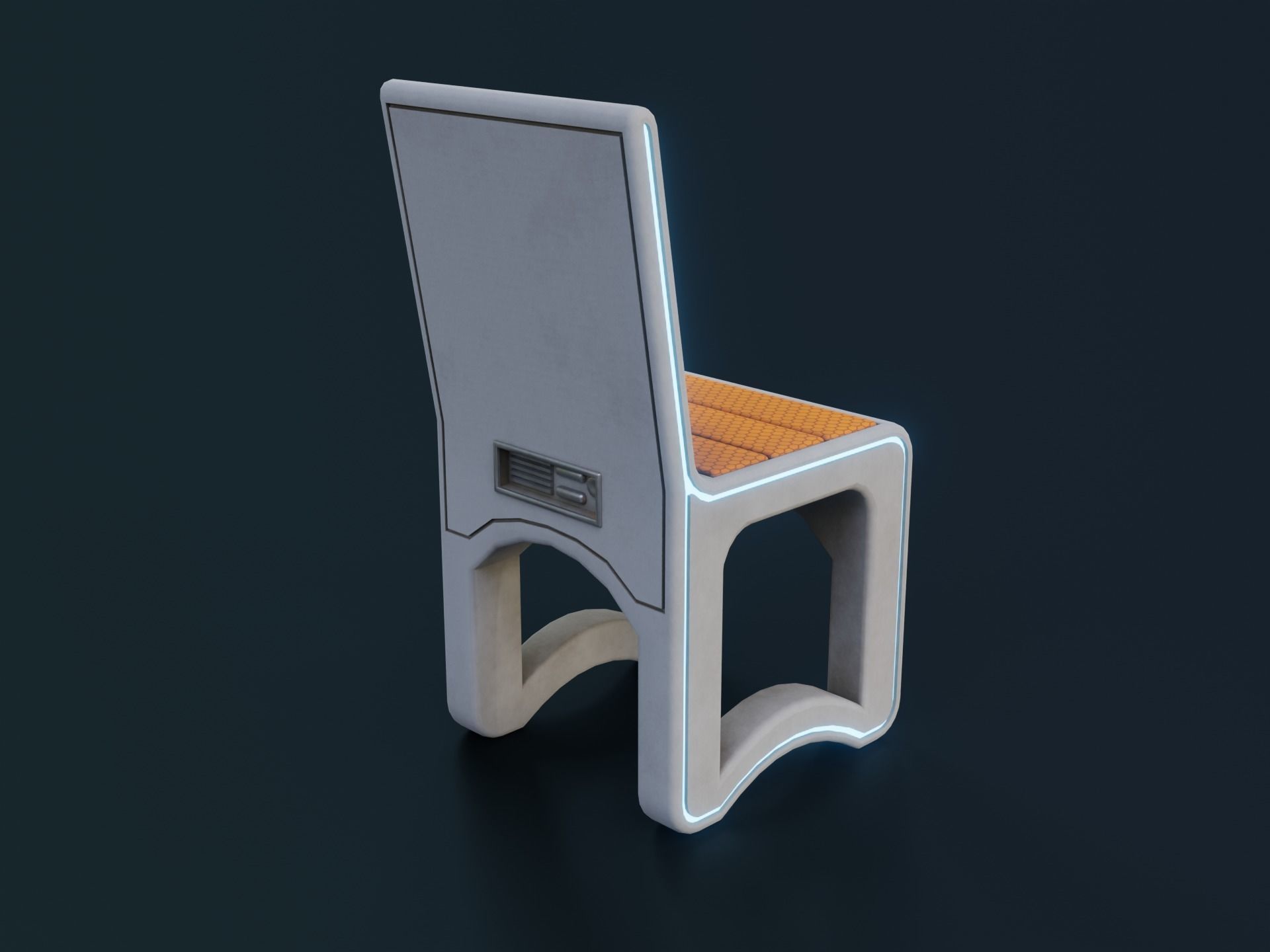 Sci-Fi Chair Low-poly 3D model_5