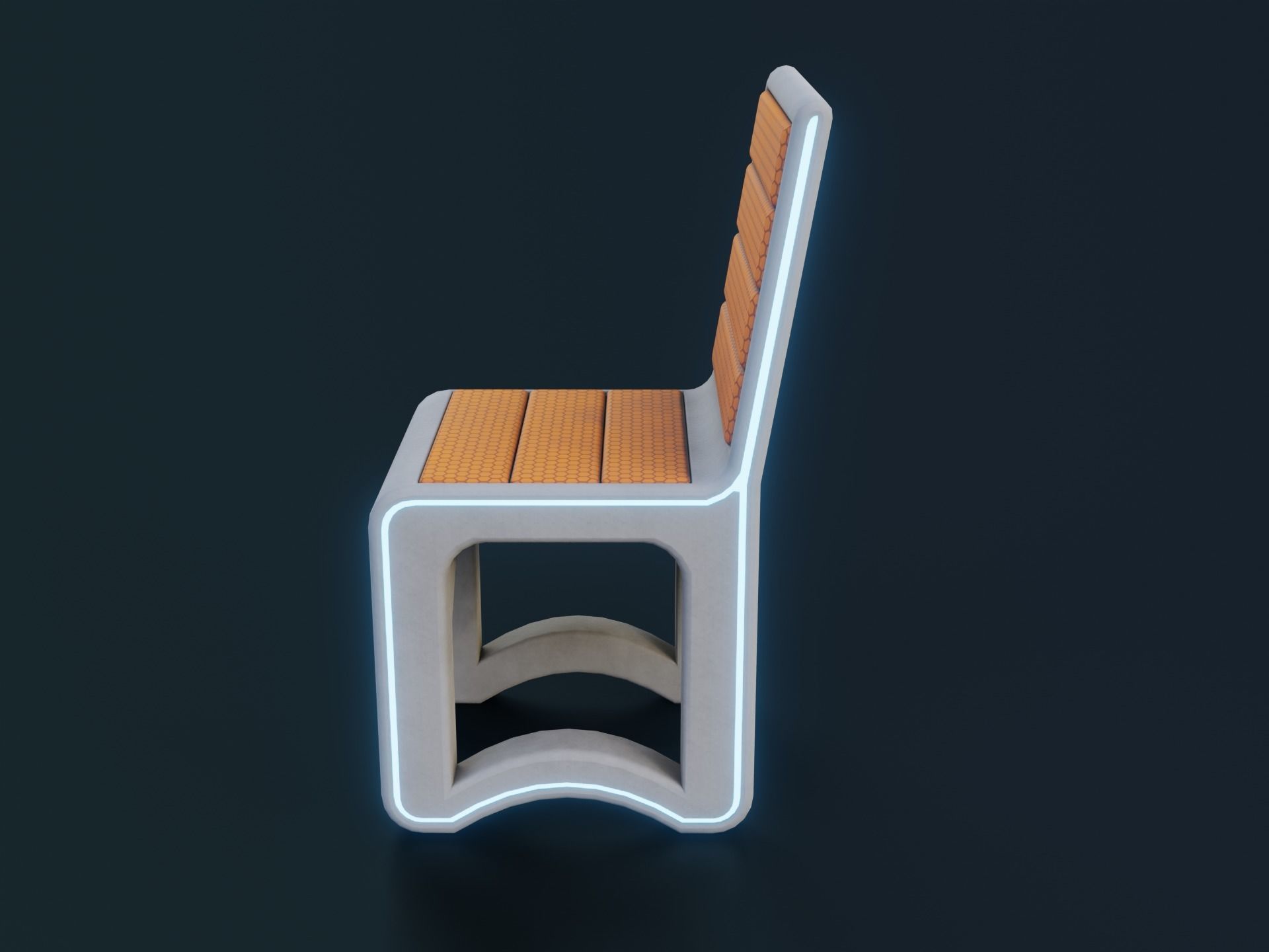 Sci-Fi Chair Low-poly 3D model_8